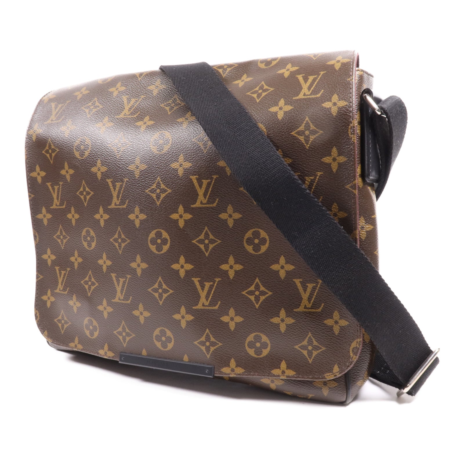 LOUIS VUITTON Monogram Macassar Distrist MM銀扣肩背袋
