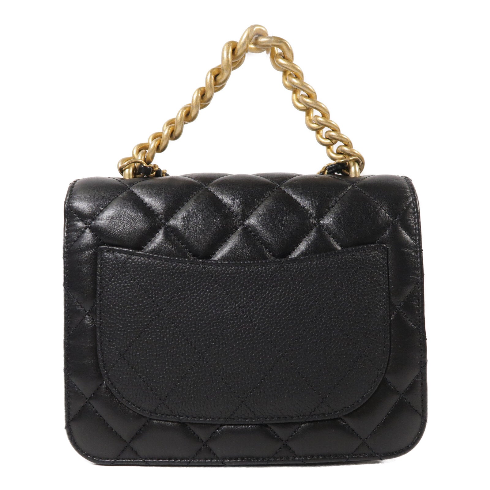 CHANEL 牛皮皮革Chain Handle Flap Bag手挽肩背兩用袋
