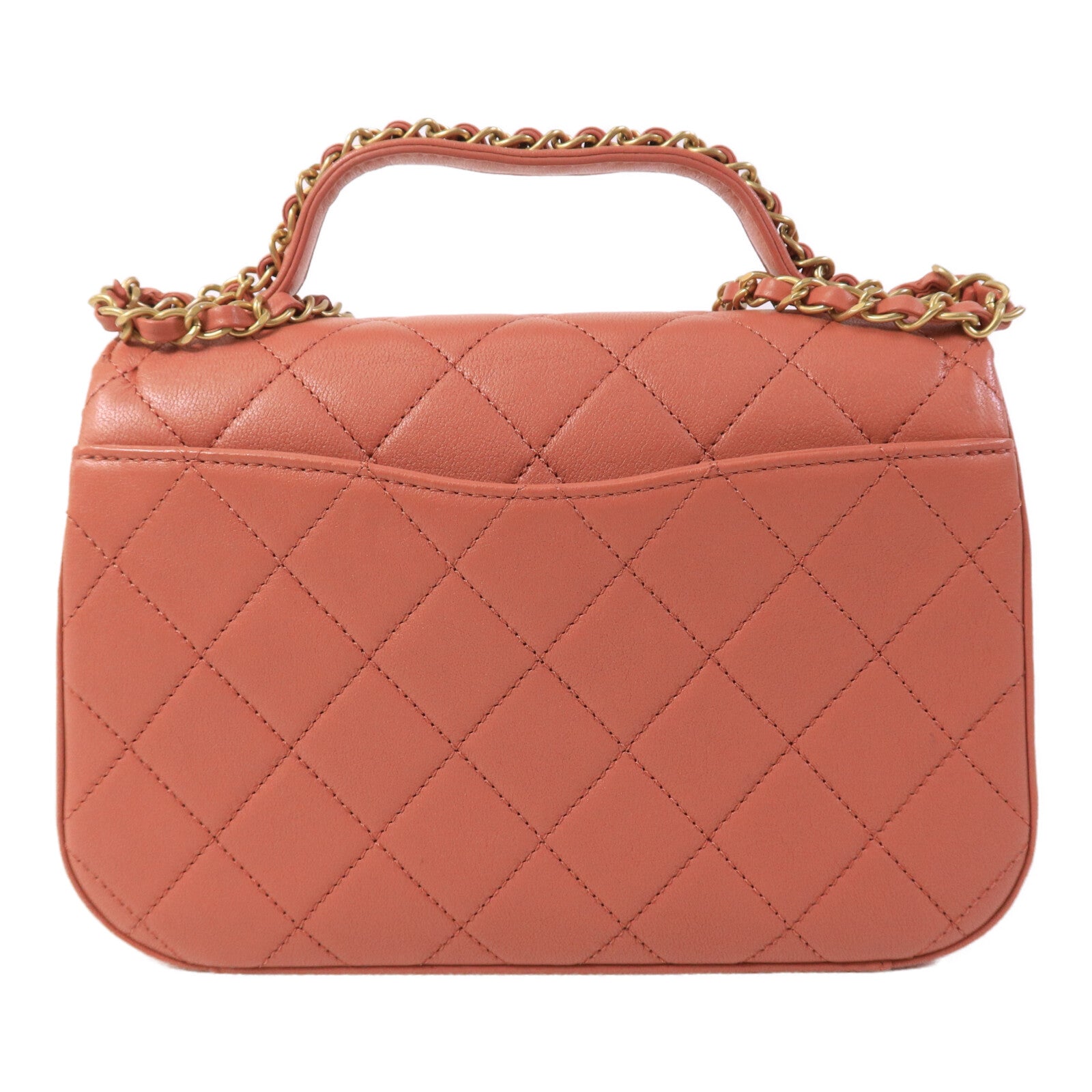 CHANEL 牛皮皮革Top Handle Messenger手挽肩背兩用袋