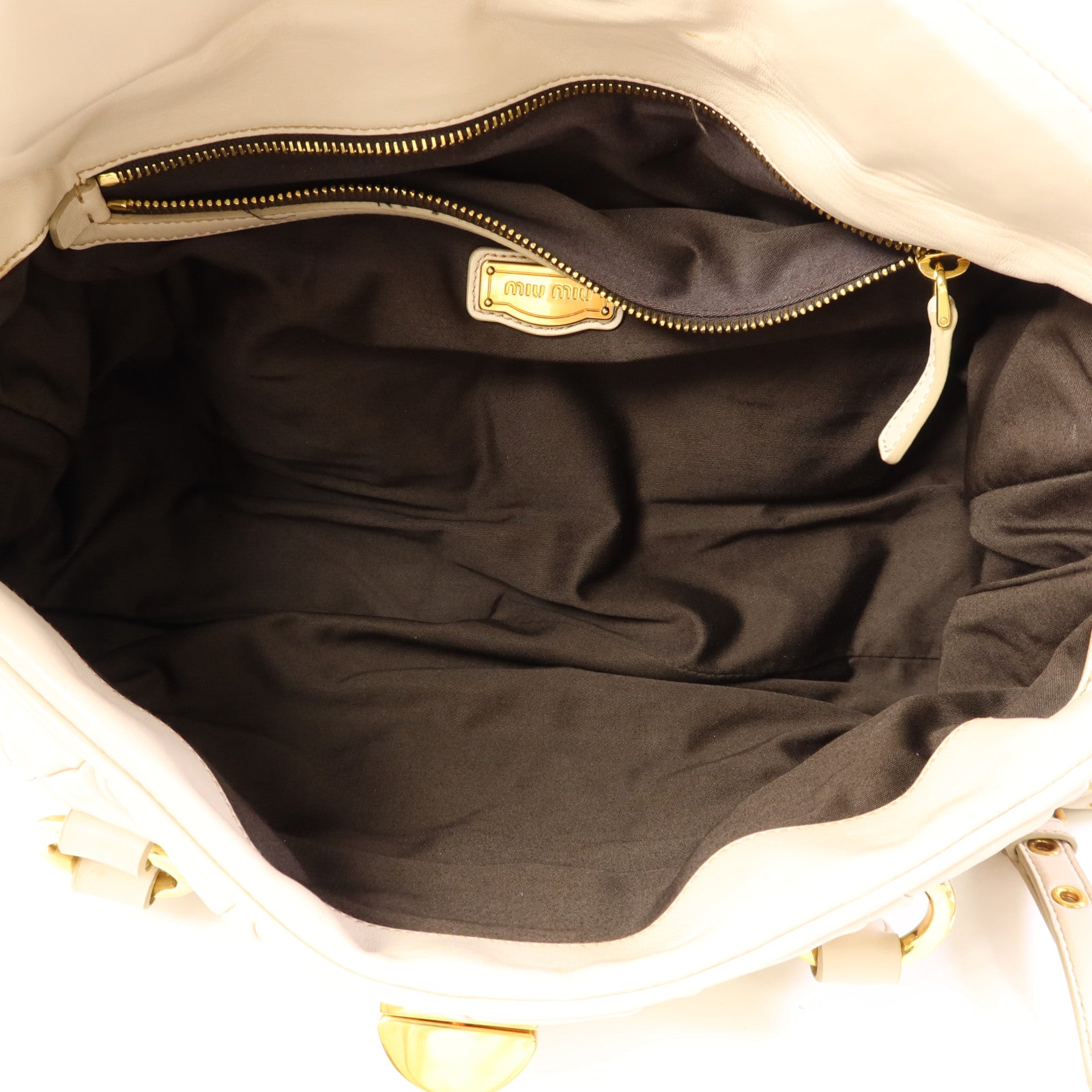 Miu Miu 羊皮皮革2 Way Shoulder Bag金扣手挽肩背兩用袋