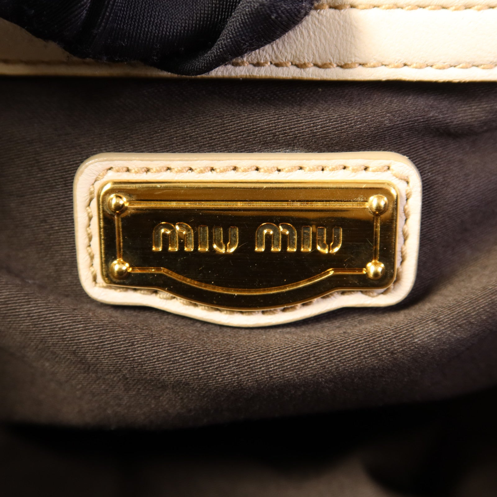 Miu Miu 羊皮皮革2 Way Shoulder Bag金扣手挽肩背兩用袋