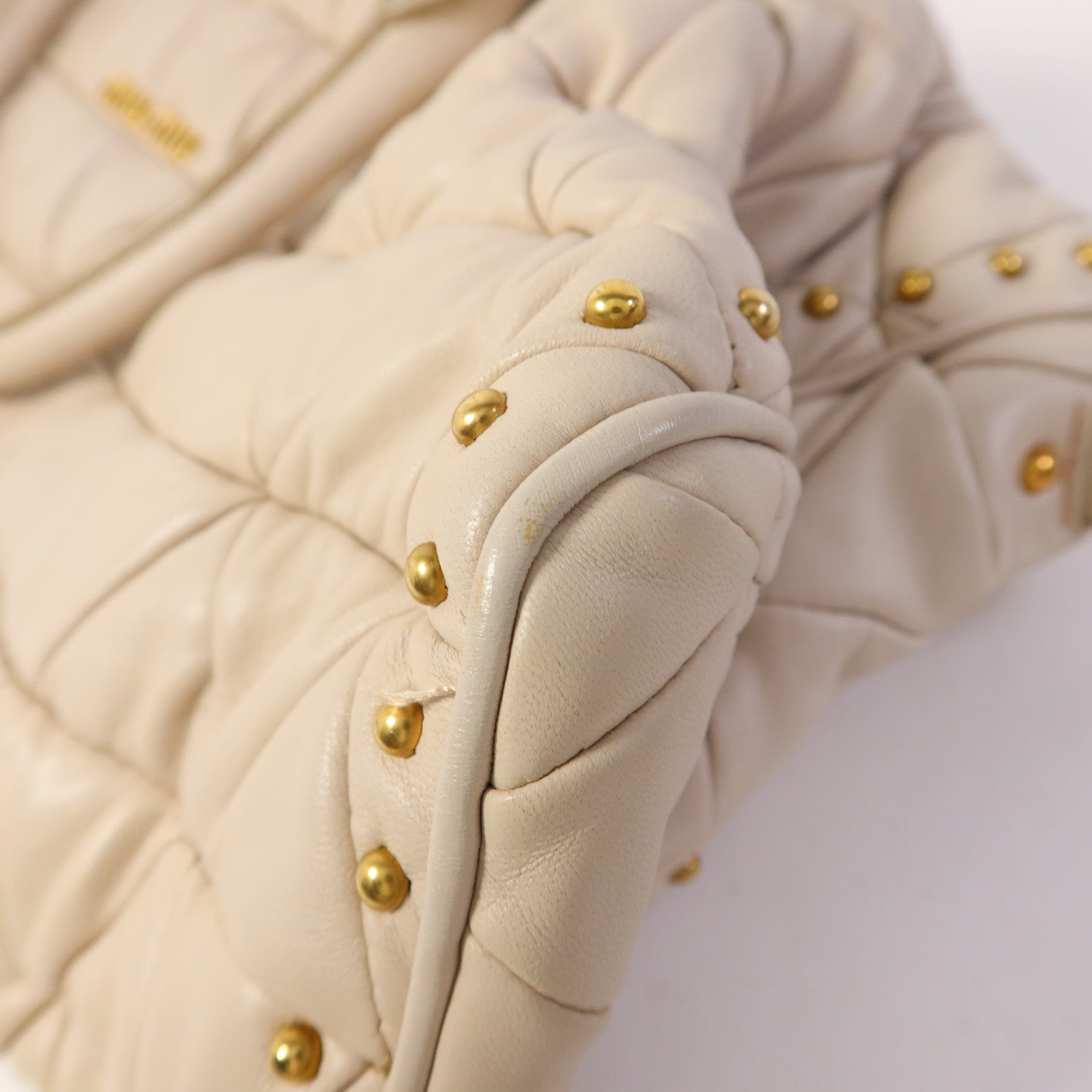 Miu Miu 羊皮皮革2 Way Shoulder Bag金扣手挽肩背兩用袋