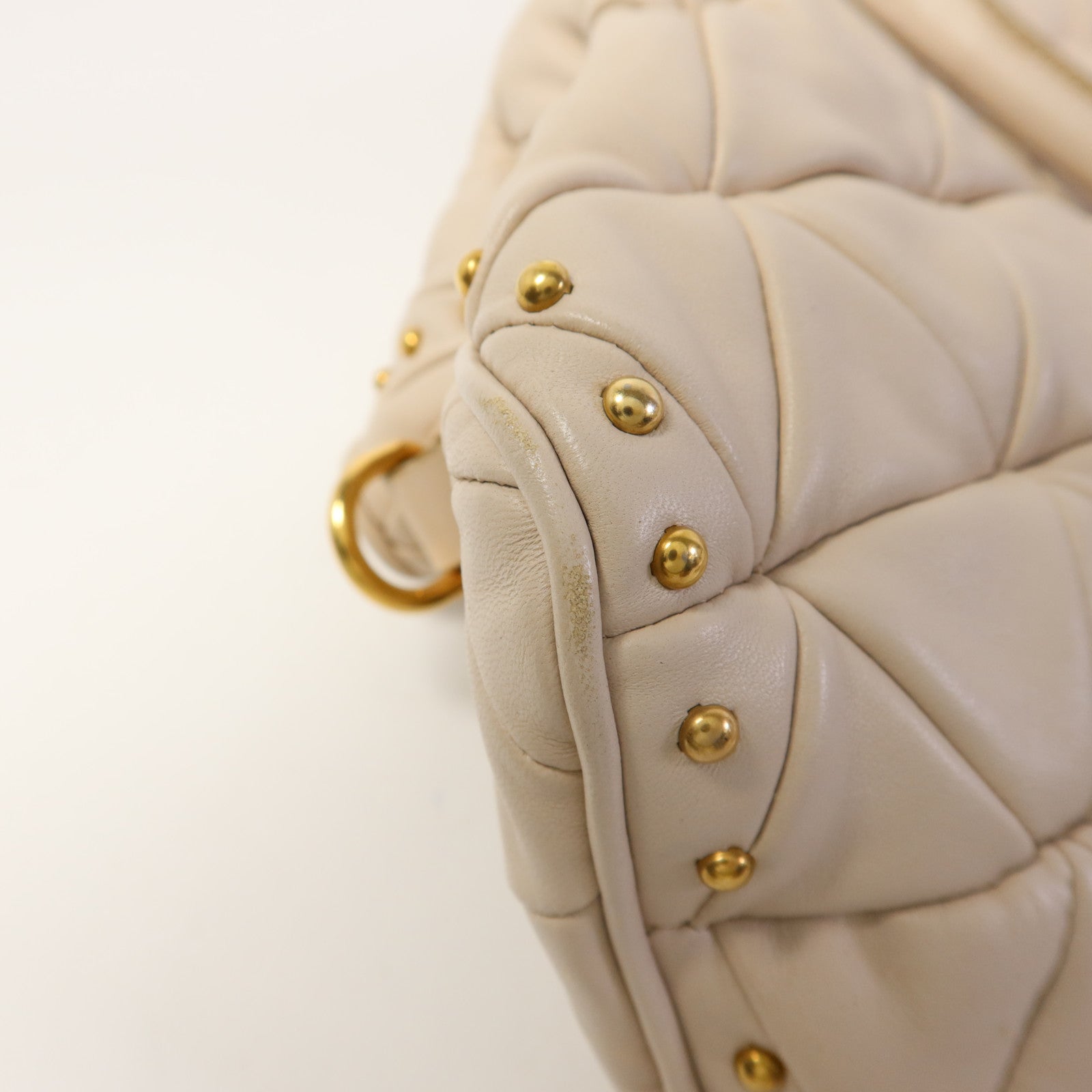 Miu Miu 羊皮皮革2 Way Shoulder Bag金扣手挽肩背兩用袋