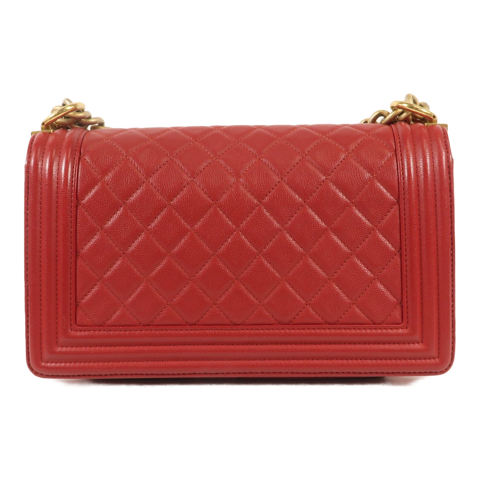 CHANEL 牛皮皮革Boy 25金扣鏈帶肩背袋