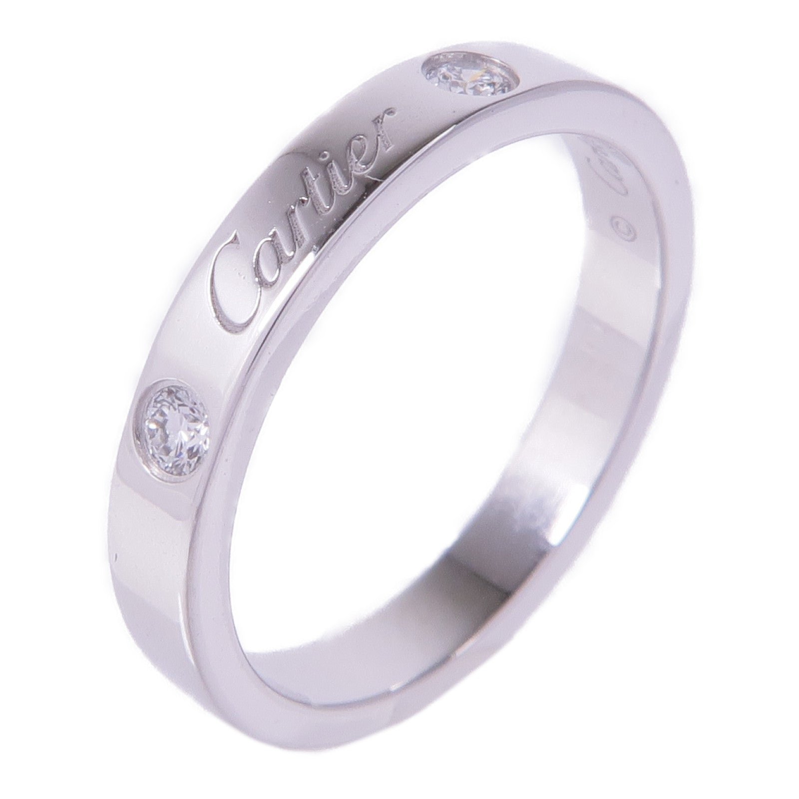 CARTIER 【激減優惠】PT950鉑金C de Cartier Wedding Ring鑽石戒指Cartier#51/US#5.5
