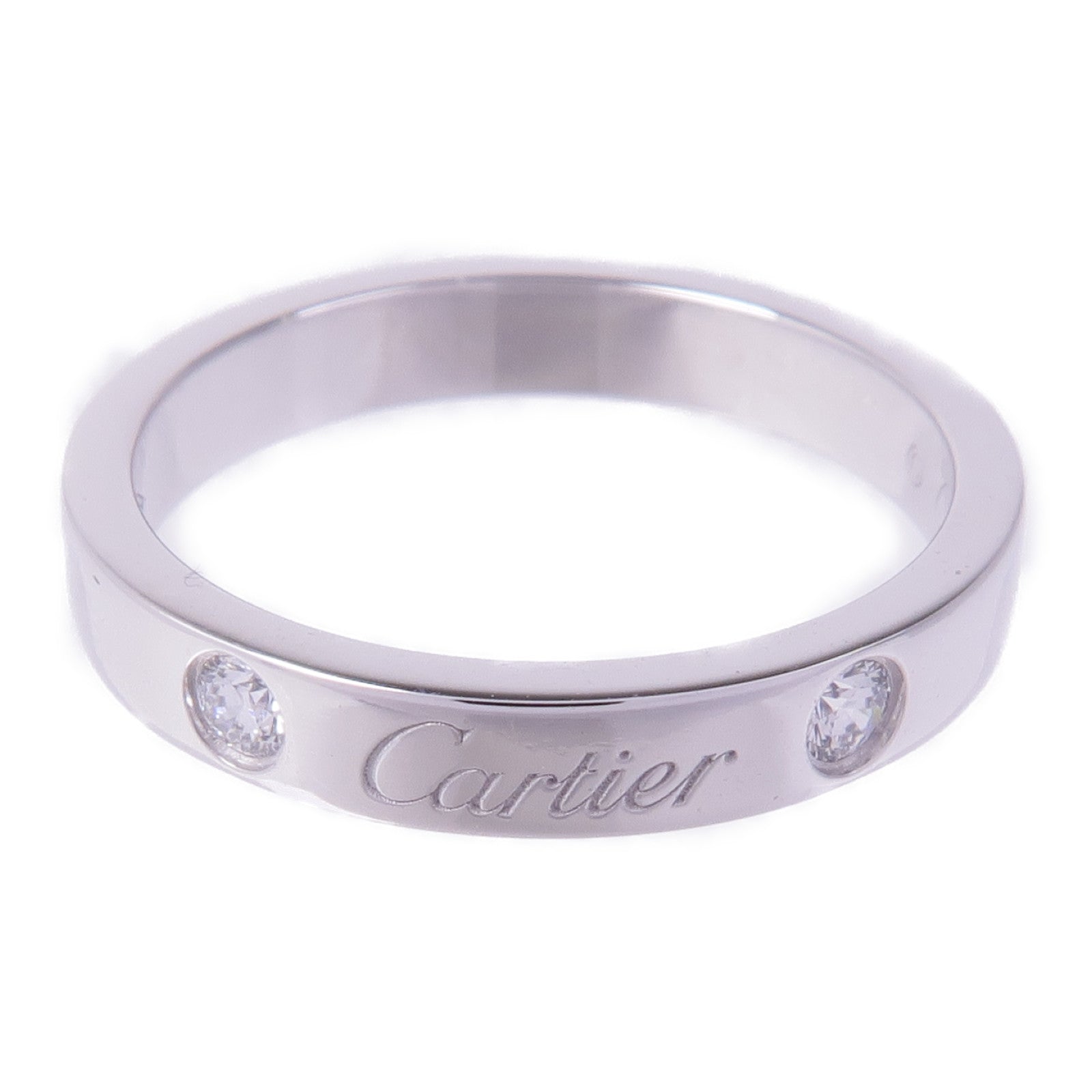 CARTIER 【激減優惠】PT950鉑金C de Cartier Wedding Ring鑽石戒指Cartier#51/US#5.5