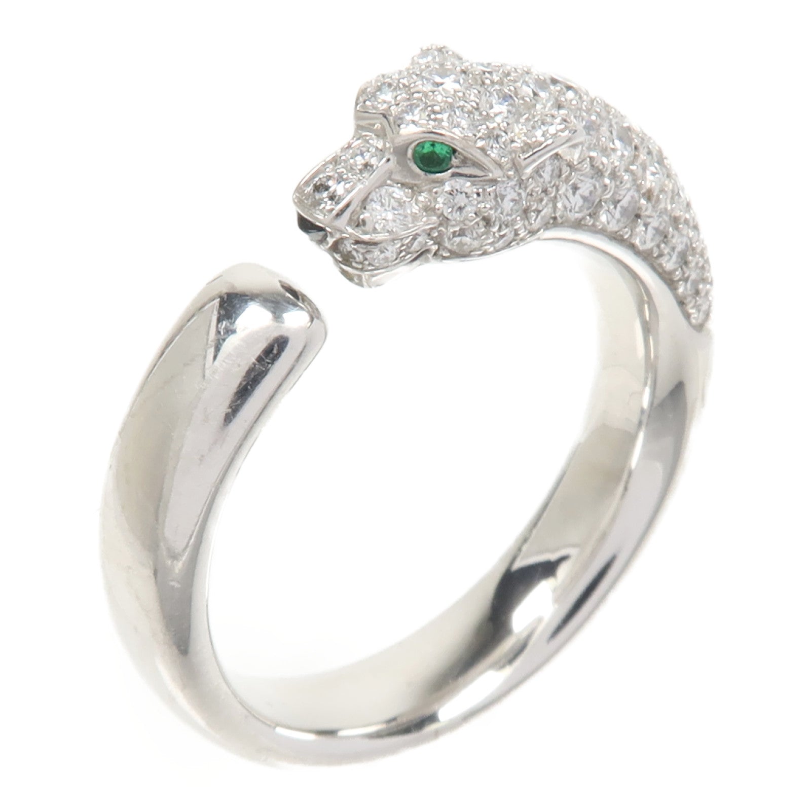 CARTIER 18K白金Diamond Panthere De Cartier鑽石戒指Cartier#54/US#6.75