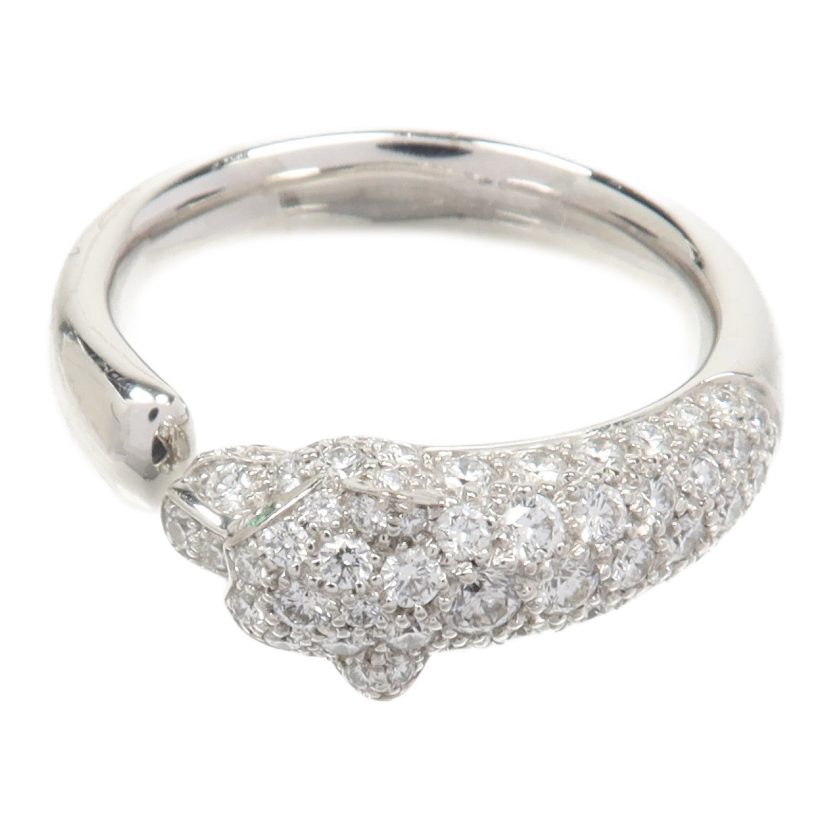 CARTIER 18K白金Diamond Panthere De Cartier鑽石戒指Cartier#54/US#6.75