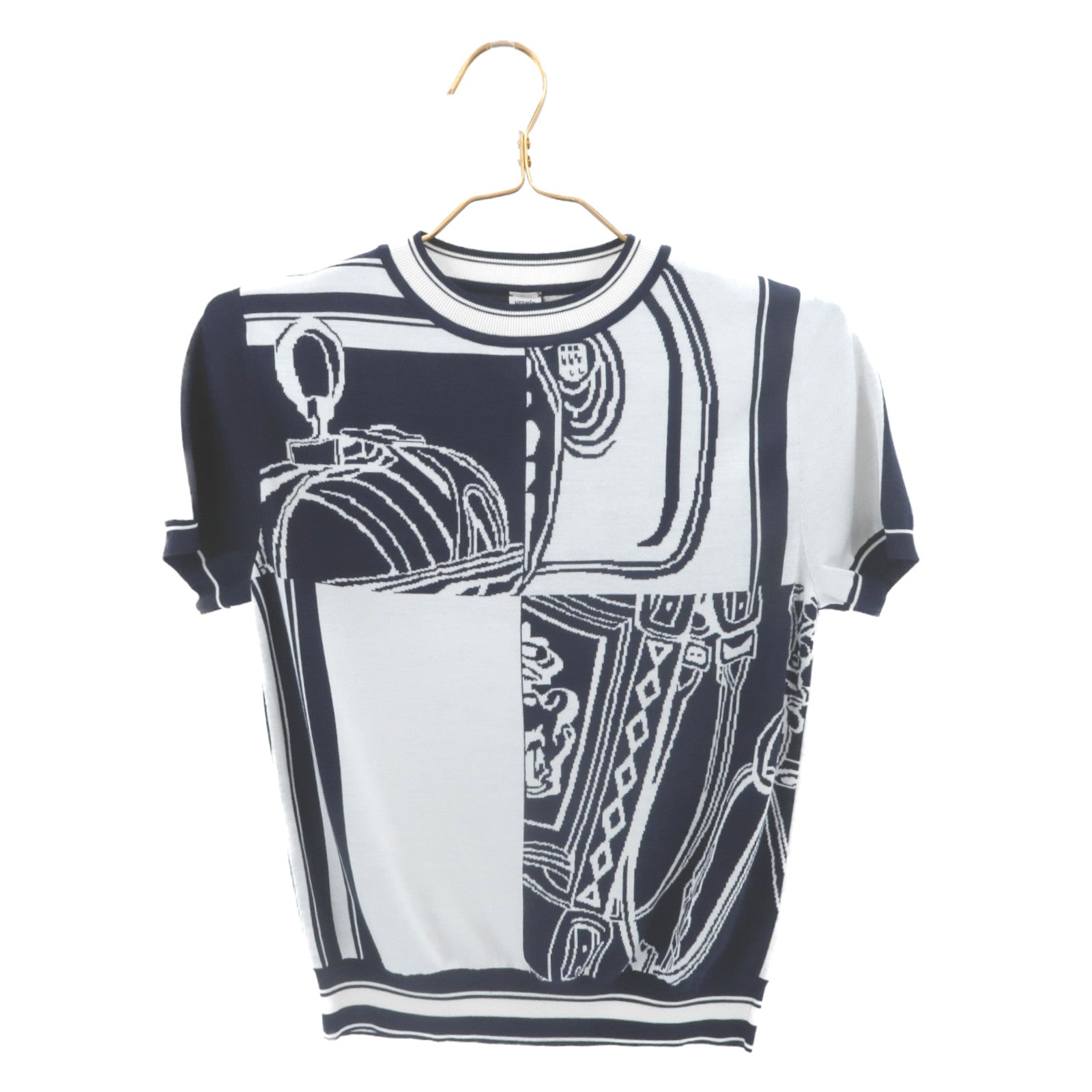 HERMES Silk/Polyamide En Desordre Finesse Short Knitwear針織