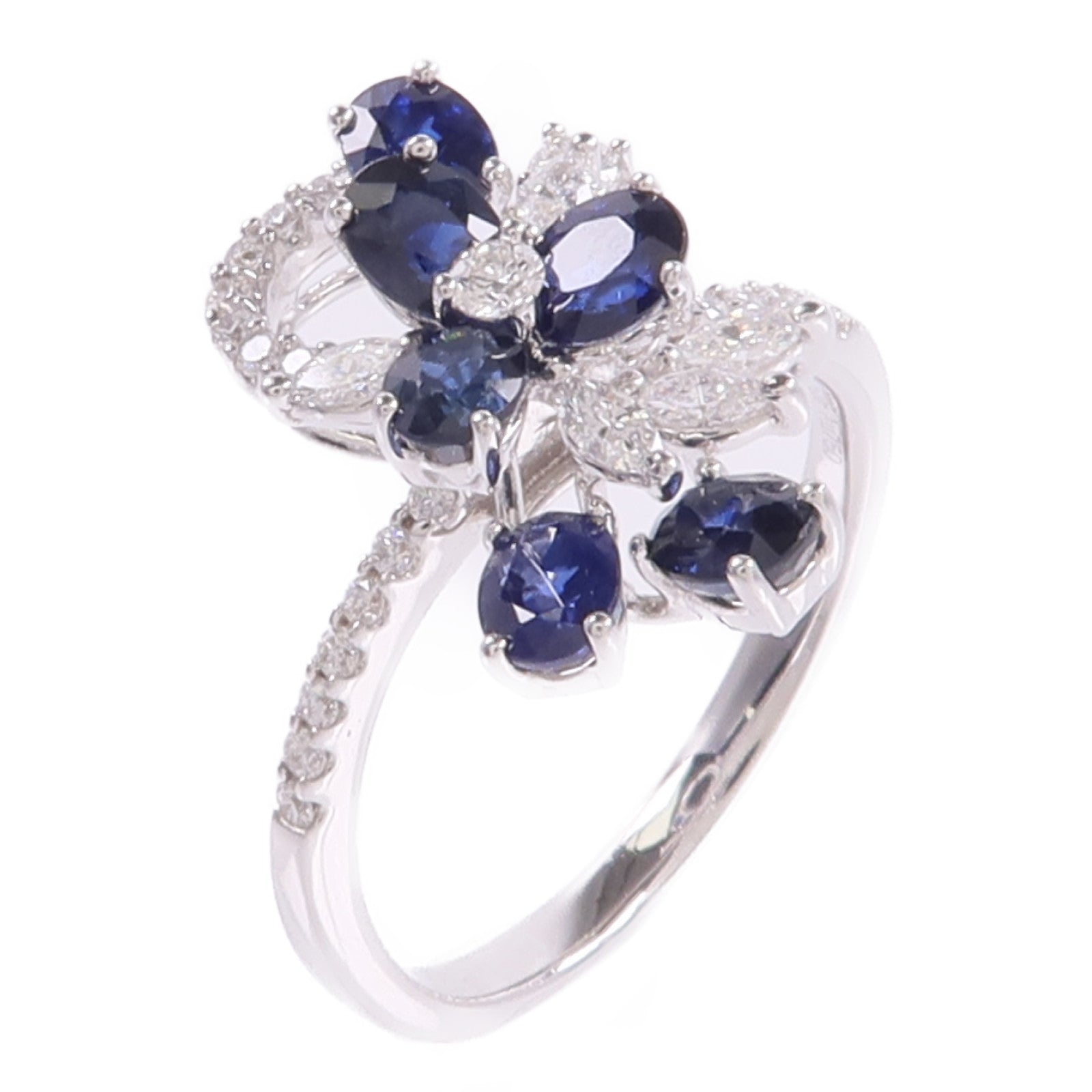JEWELRY 18K白金Sapphire Diamond Ring藍寶石/鑽石戒指