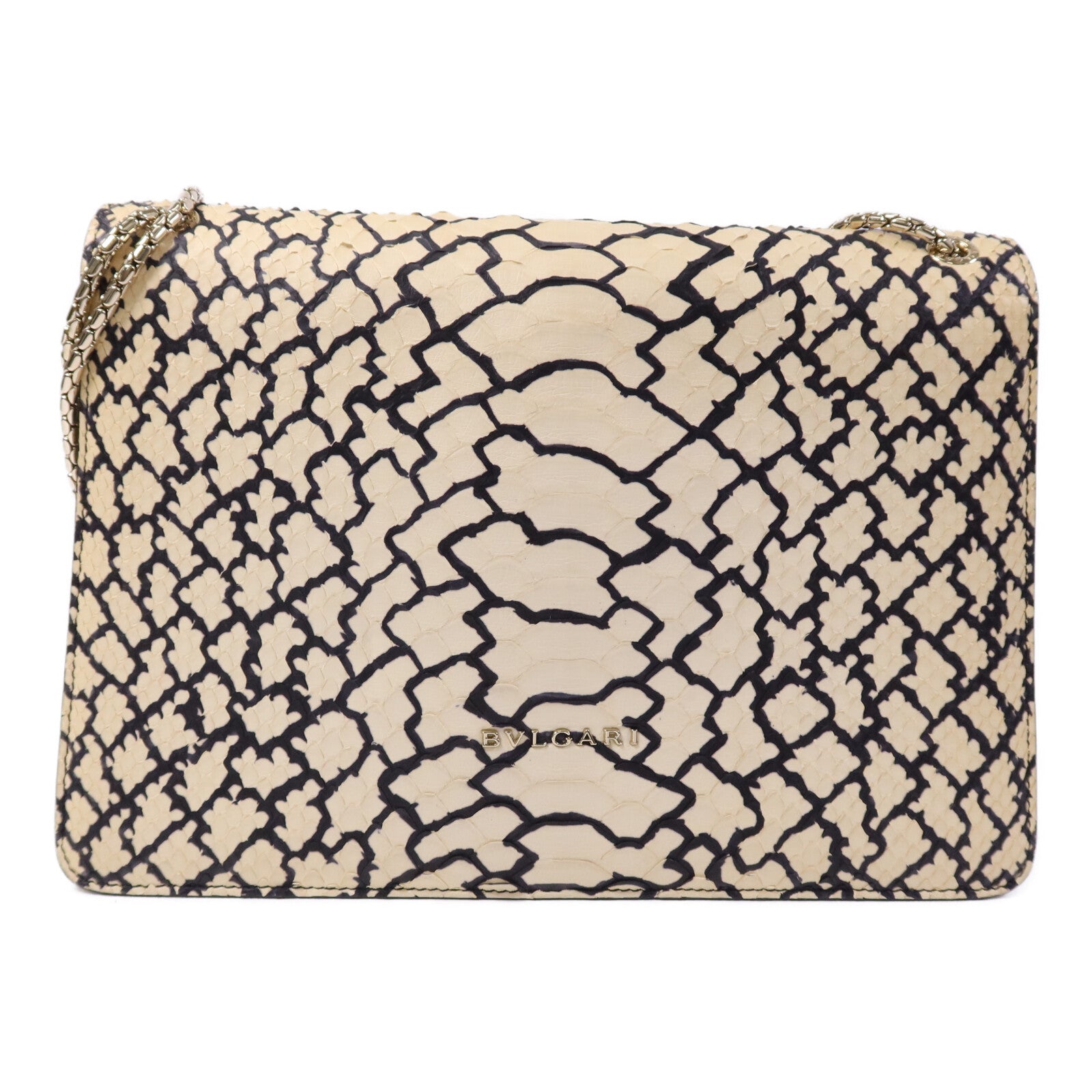 BVLGARI 蛇皮/羊皮皮革Serpenti Forever金扣鏈帶肩背袋