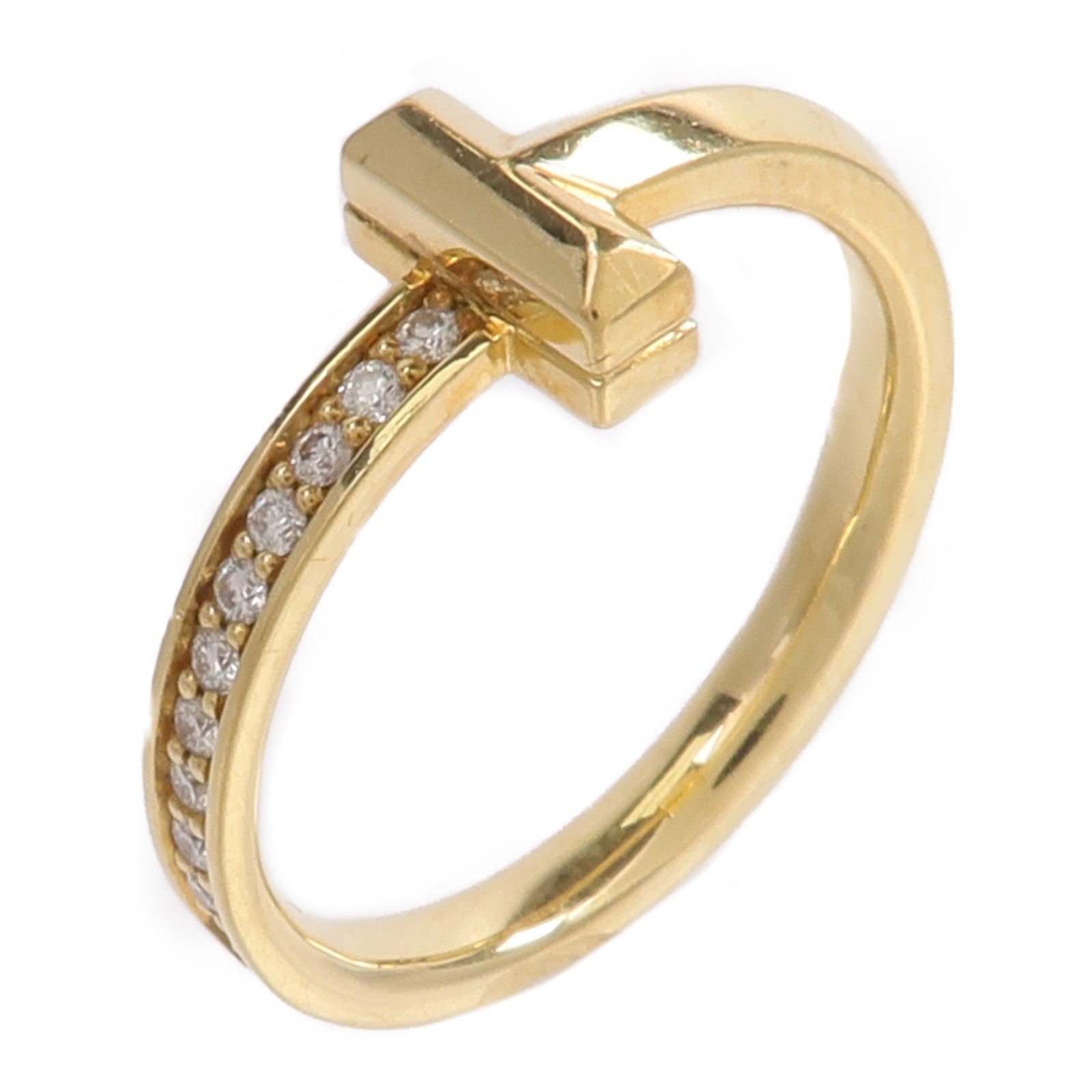 TIFFANY&CO 18K黃金T1 Half Diamond Ring鑽石戒指