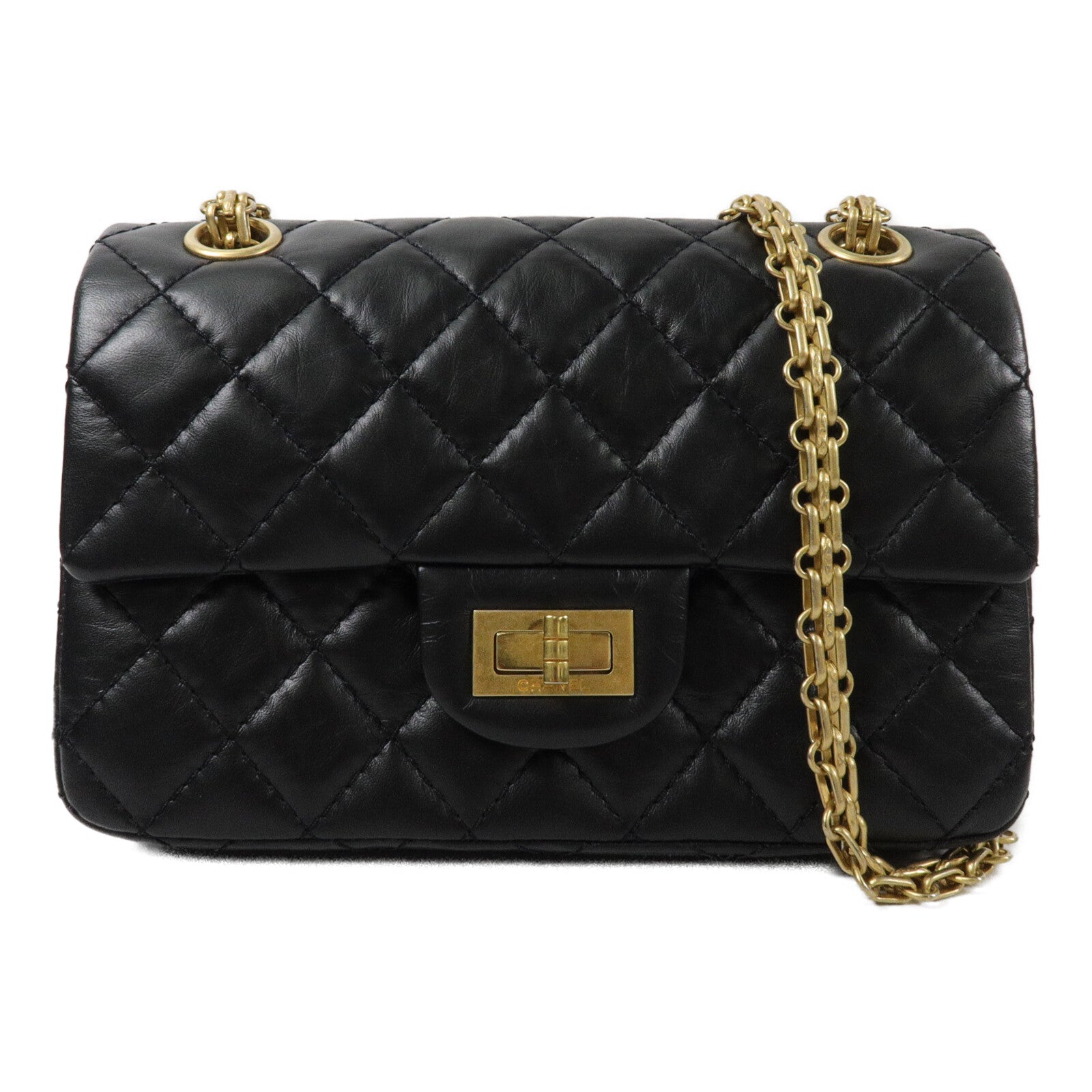 CHANEL 牛皮皮革Mini 2.55鏈帶肩背袋