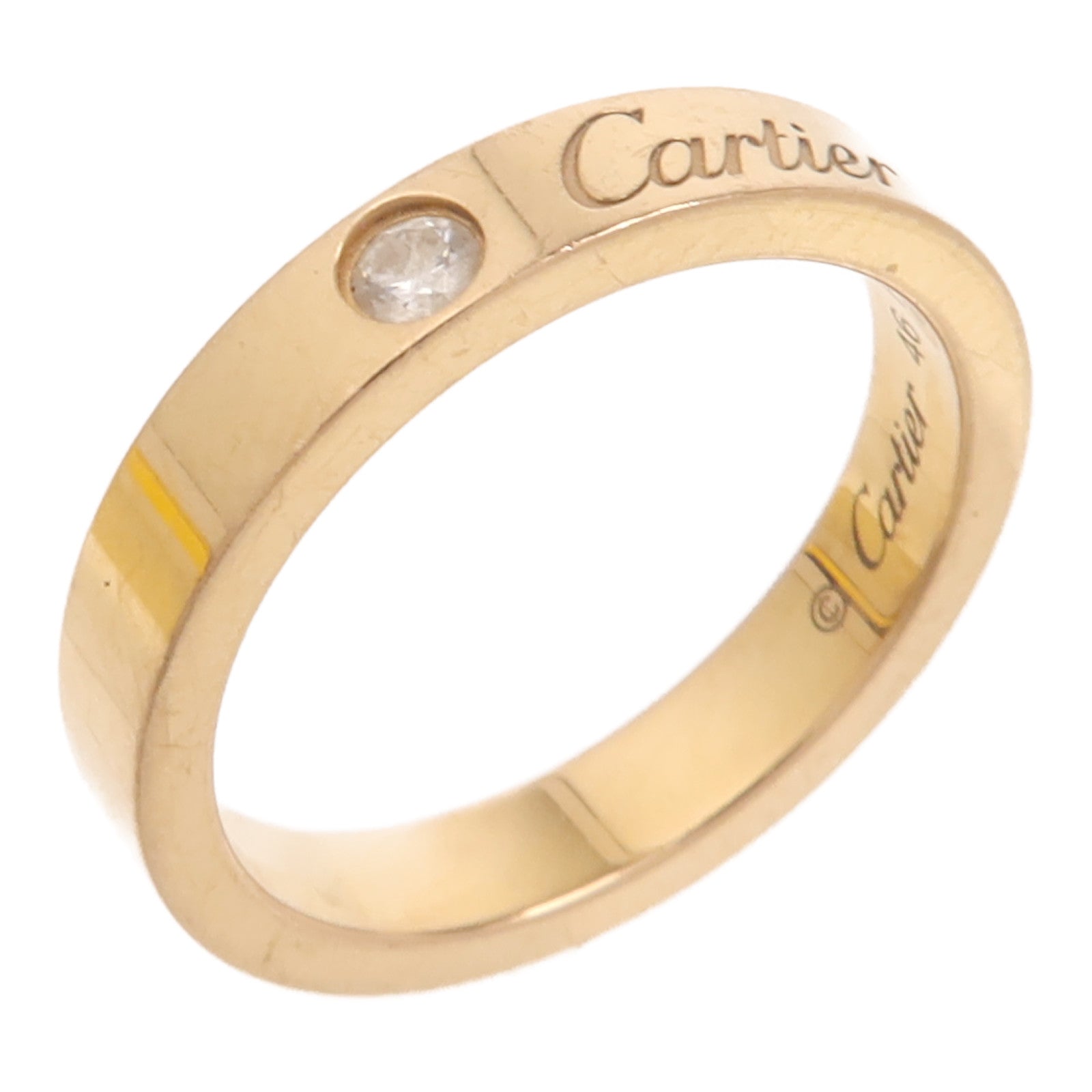 CARTIER 18K玫瑰金C De Diamond 1鑽石戒指Cartier#46/US#3.75