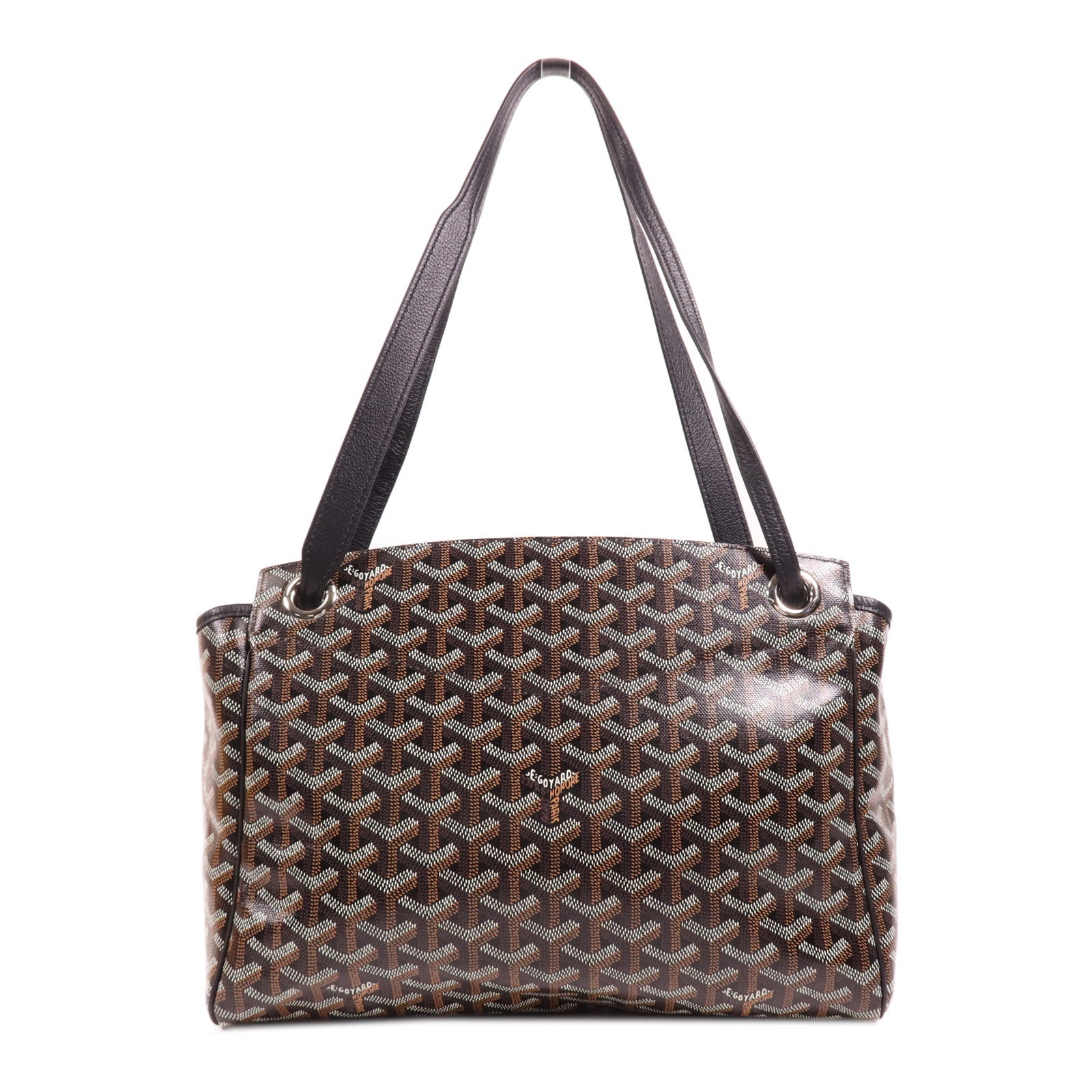 GOYARD 塗層帆布Rouette Souple PM銀扣肩背袋