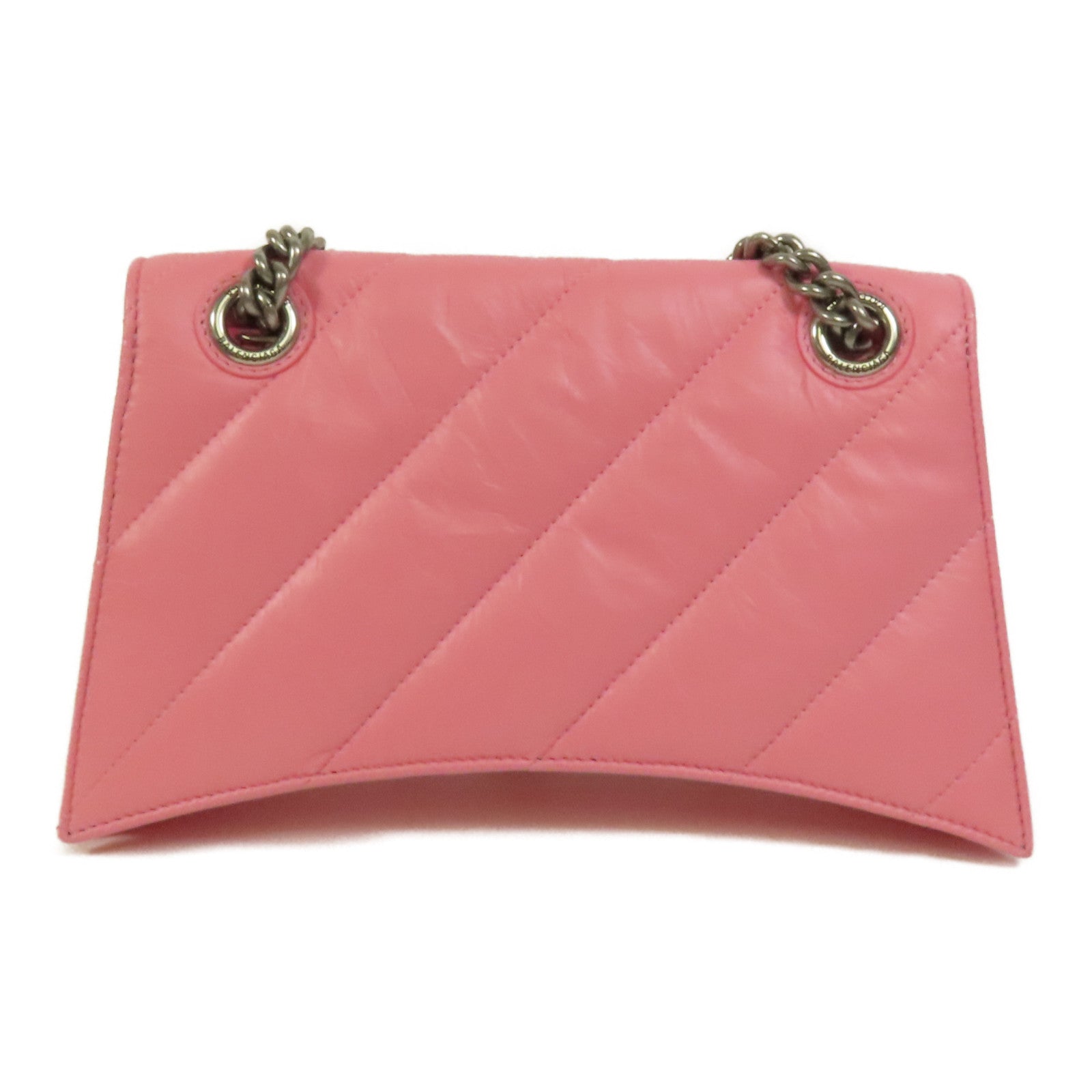 BALENCIAGA 牛皮皮革Crush Small銀扣鏈帶肩背袋
