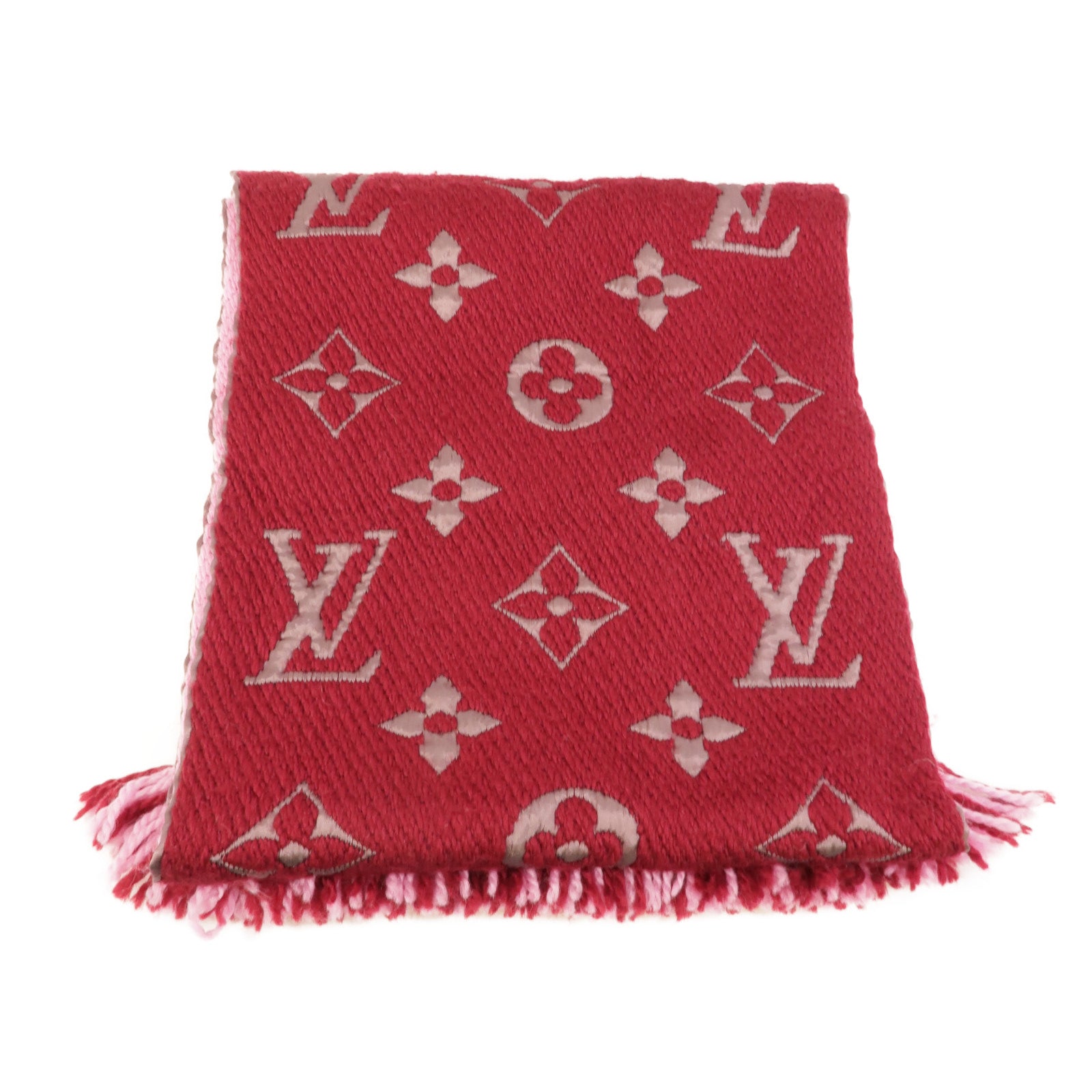 LOUIS VUITTON Silk/Wool Logomania Shine Scarf圍巾