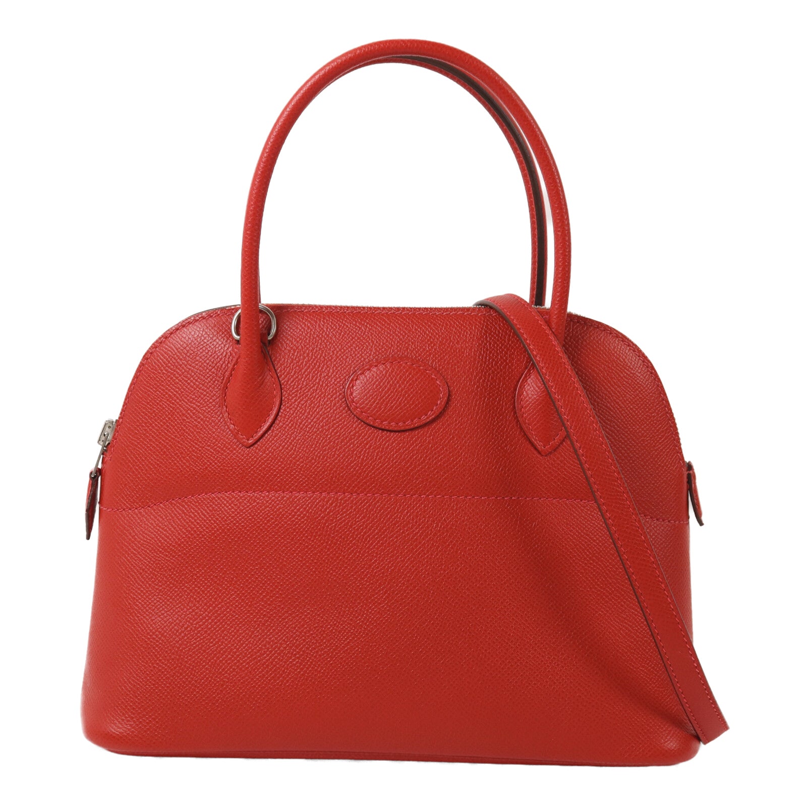 HERMES 【激減優惠】Epsom皮革Bolide 27銀扣手挽袋Rouge Casaque