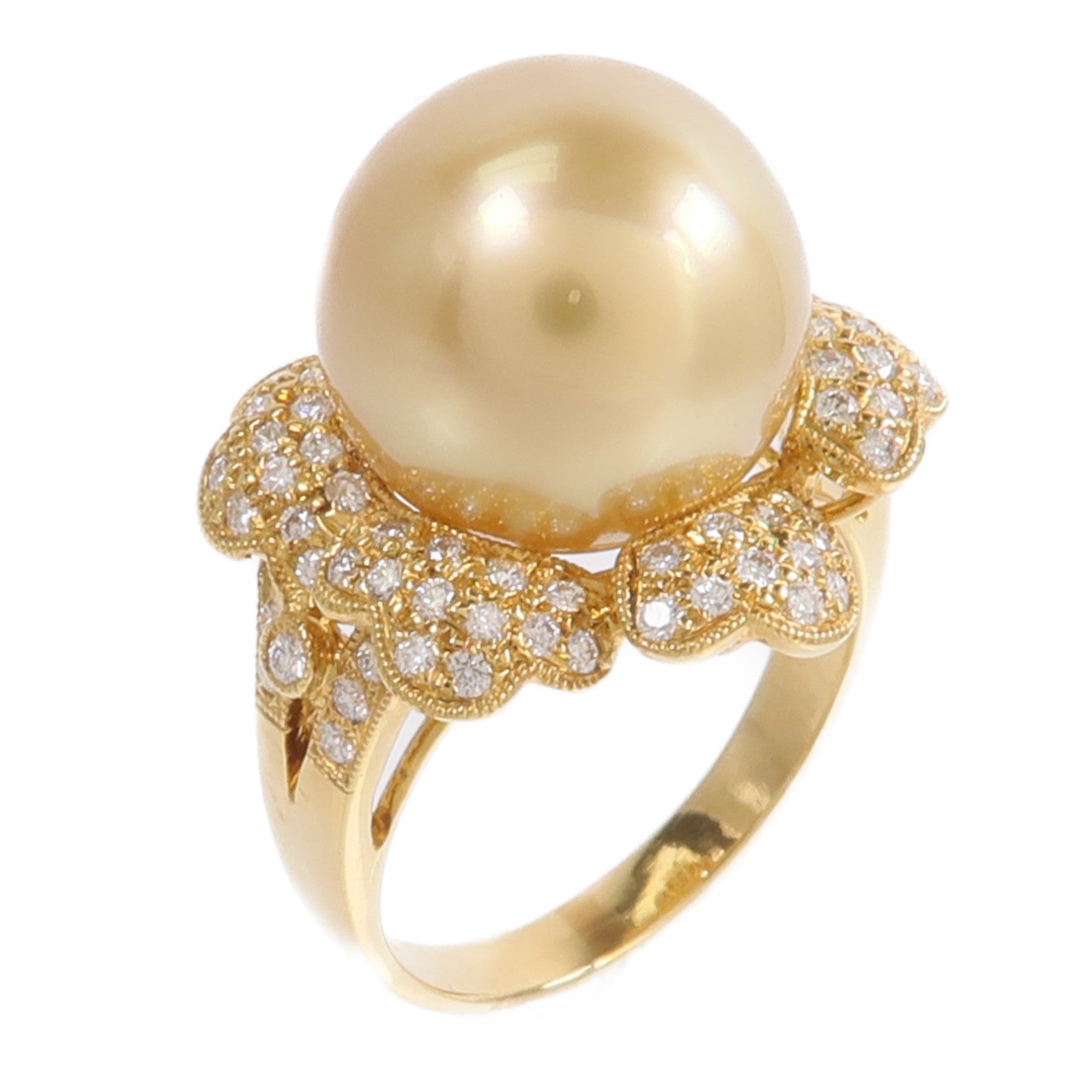 JEWELRY 18K黃金Pearl Diamond Ring珍珠/鑽石戒指