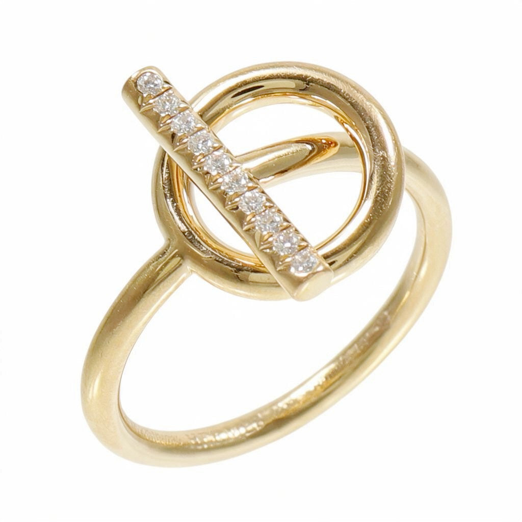 HERMES 18K玫瑰金Echappee Ring鑽石戒指