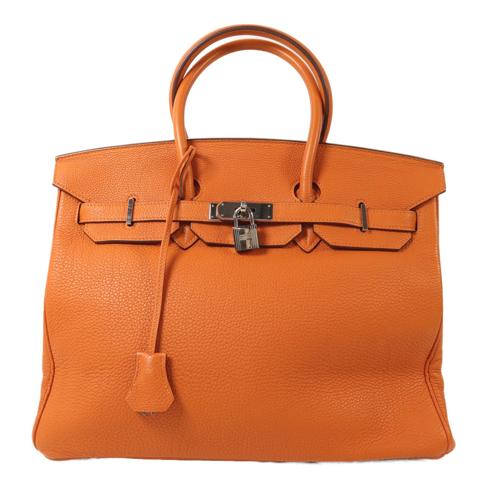 HERMES Togo皮革Birkin 35銀扣手挽袋Orange