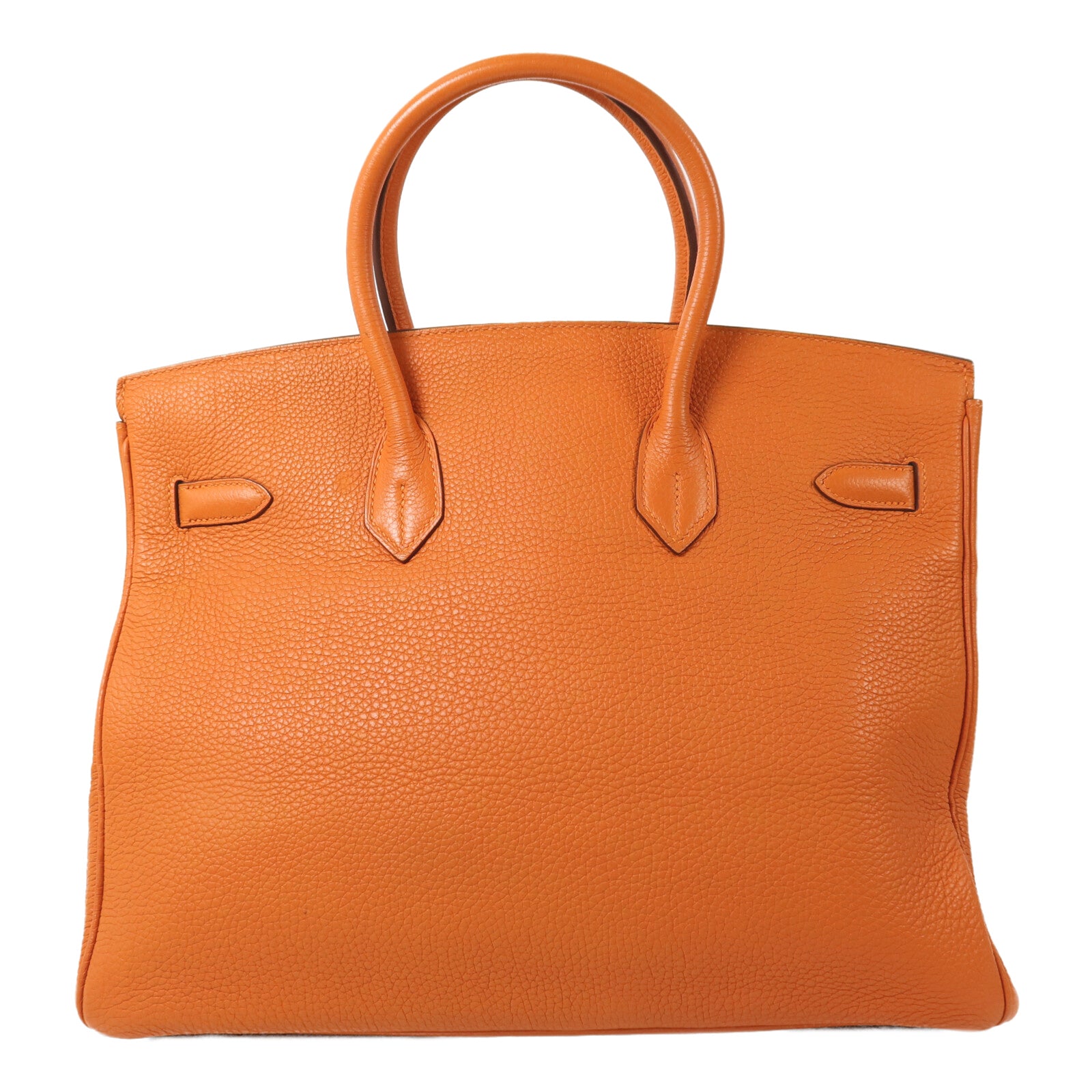 HERMES Togo皮革Birkin 35銀扣手挽袋Orange