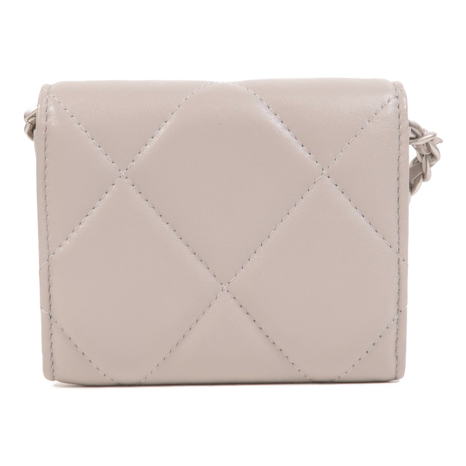 CHANEL 羊皮皮革19 Mini Wallet On Chain鏈帶肩背袋