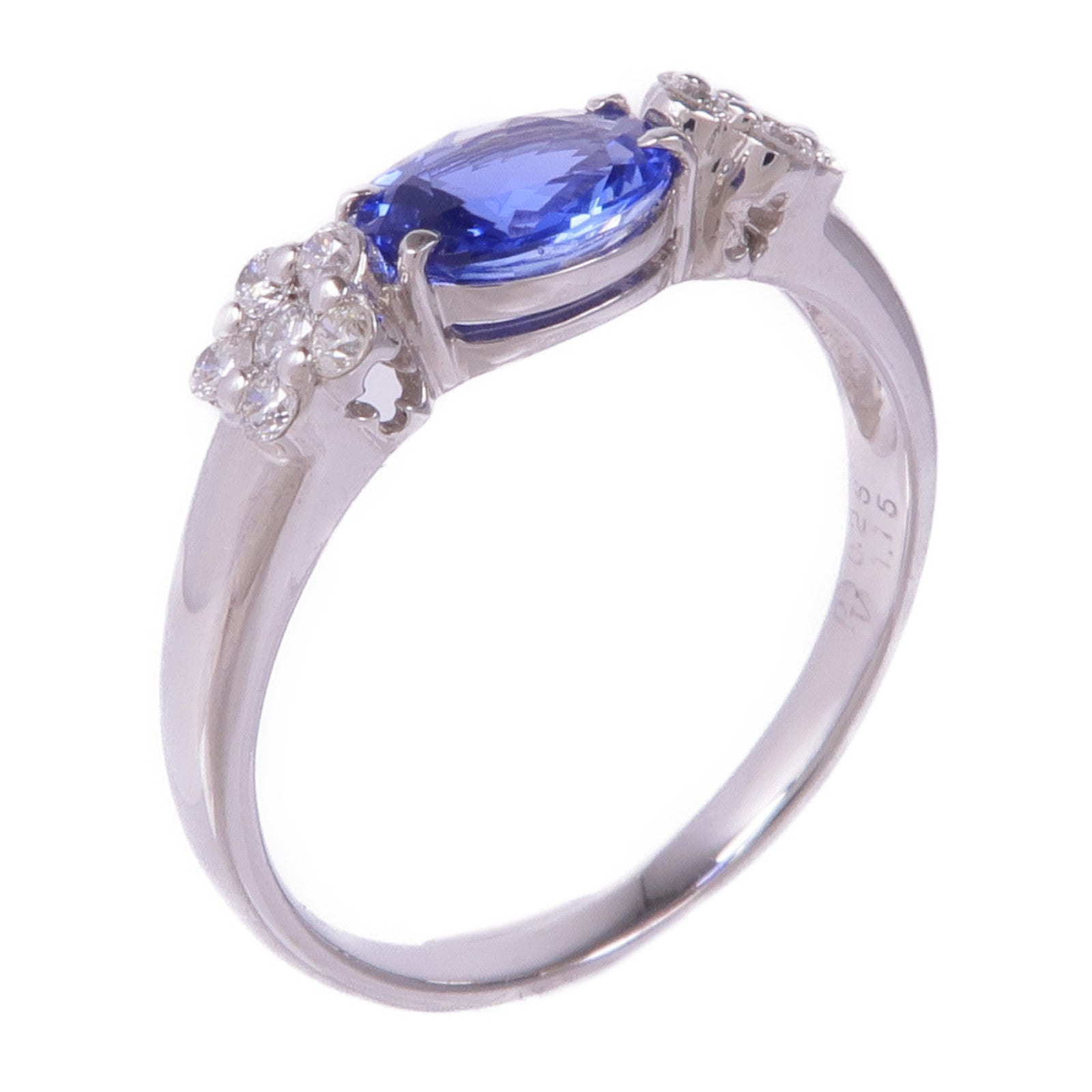 Ponte Vecchio 18K白金Sapphire Diamond Ring藍寶石/鑽石戒指US#8.5