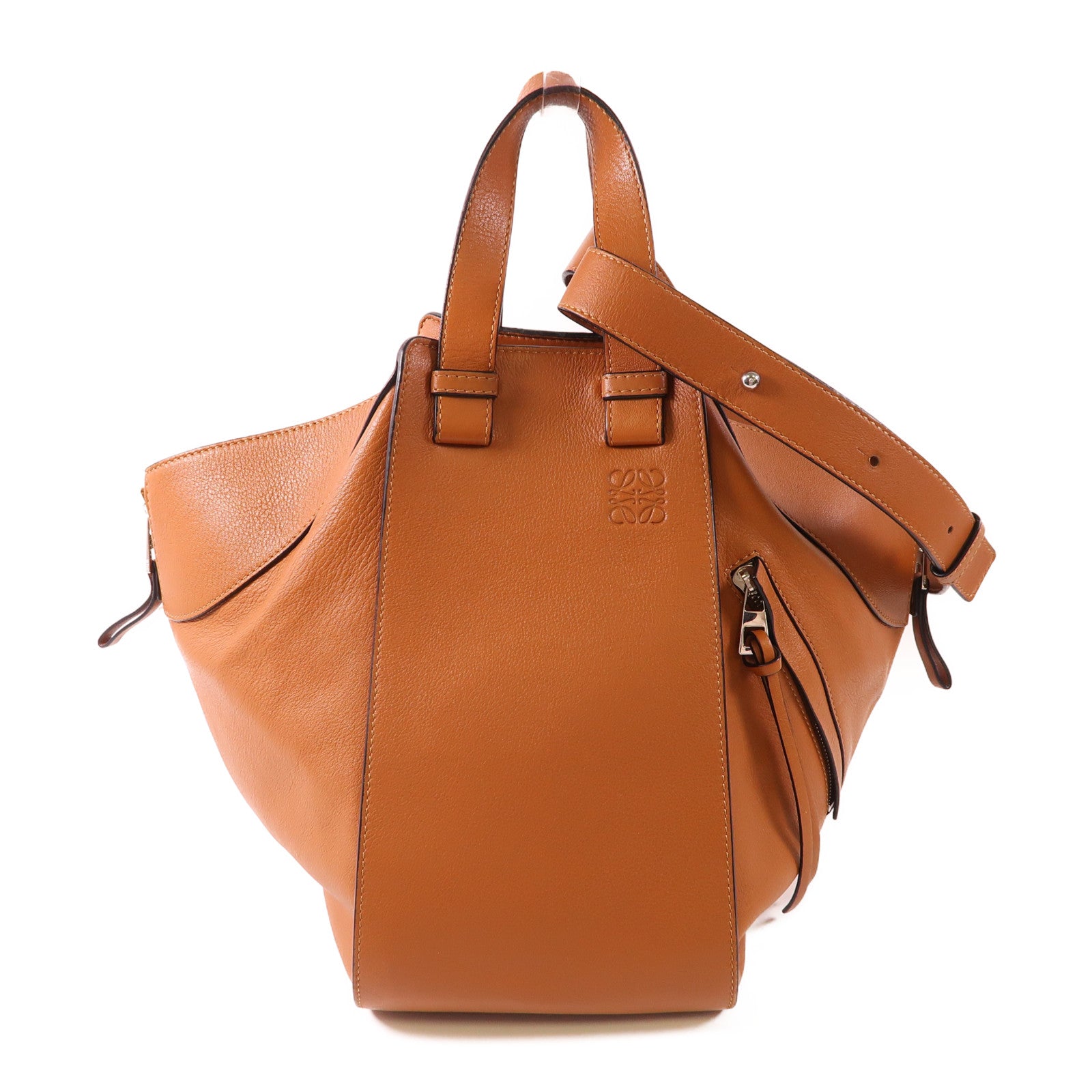 LOEWE 牛皮皮革Hammock銀扣手挽肩背兩用袋