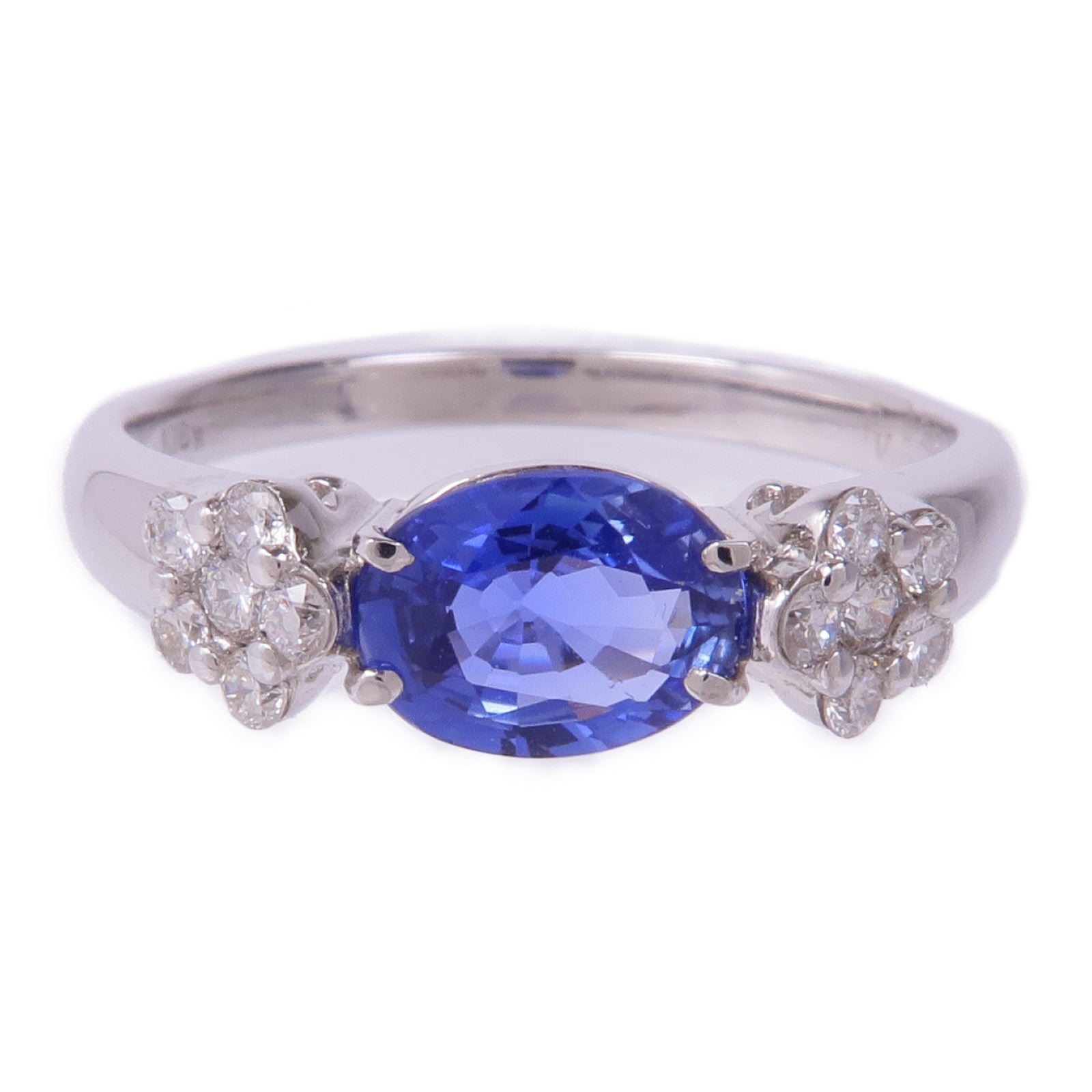 Ponte Vecchio 18K白金Sapphire Diamond Ring藍寶石/鑽石戒指US#8.5