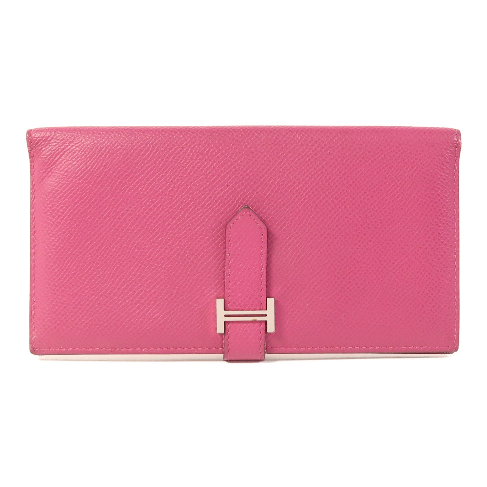 HERMES 【激減優惠】Epsom皮革Bearn Long Wallet銀扣長錢包