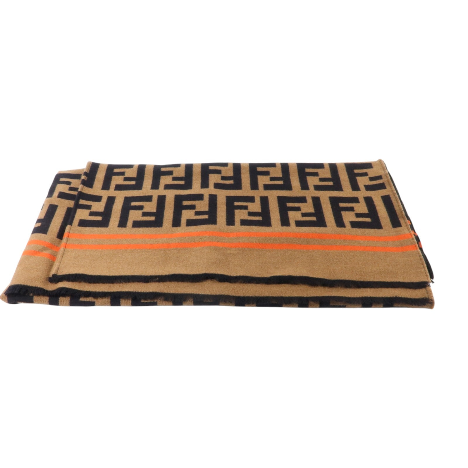 FENDI 羊毛/絲質FF Logo Poncho披肩
