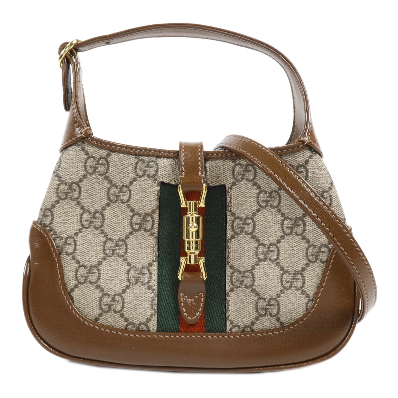 GUCCI 塗層帆布Jackie 1961 Mini Bag金扣手挽肩背兩用袋
