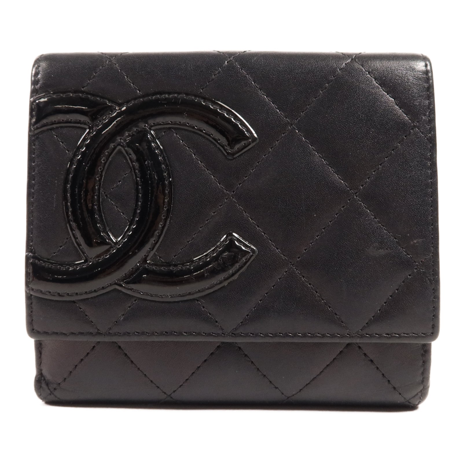 CHANEL 牛皮皮革Cambon Wallet銀扣錢包