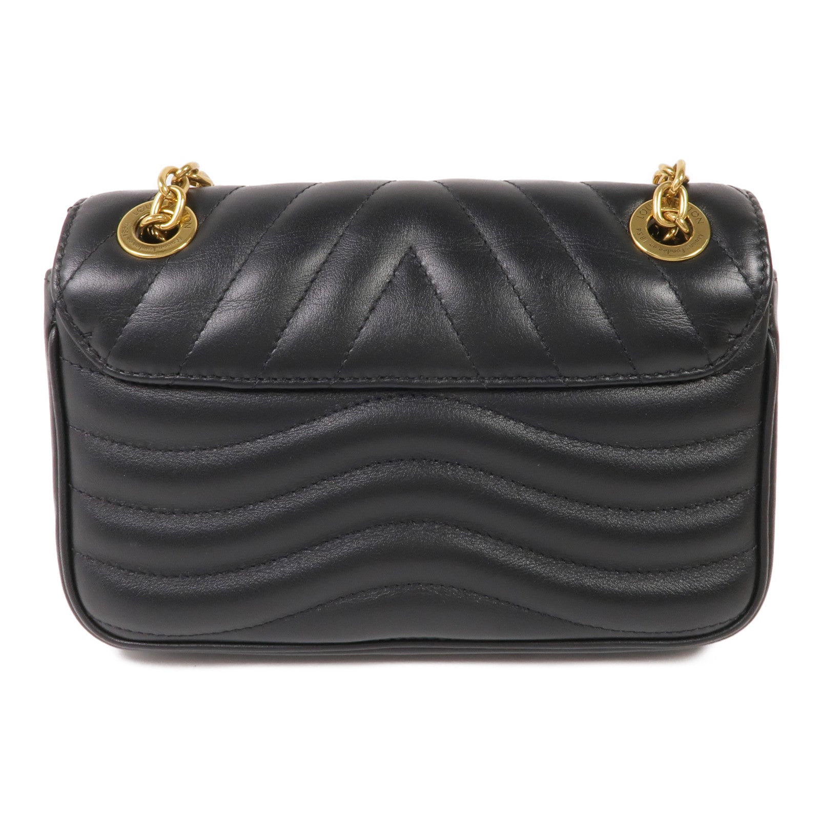LOUIS VUITTON 牛皮皮革New Wave Chain Bag PM金扣鏈帶肩背袋