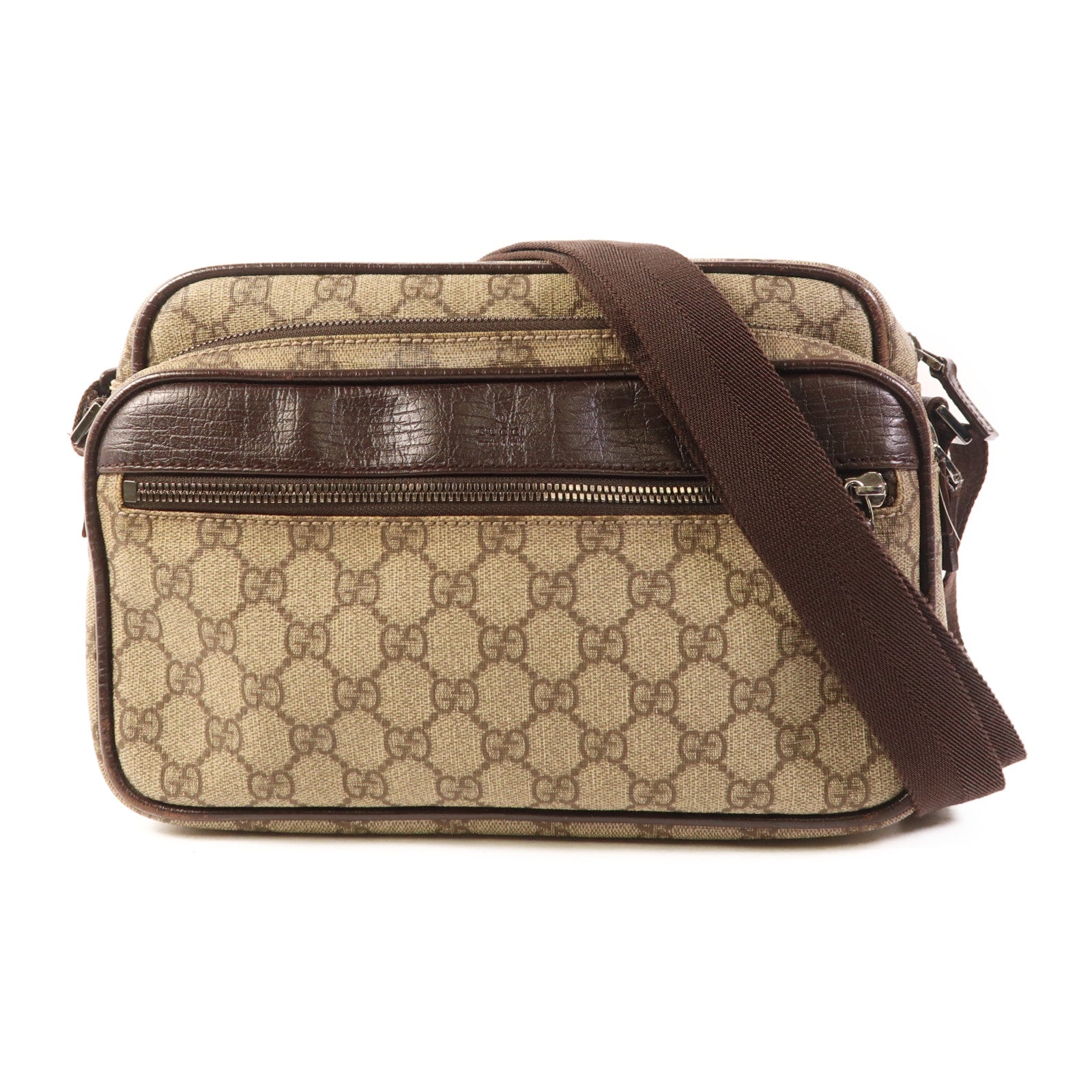 GUCCI GG SHW Shoulder Bag 114531 PVC Coated Canvas Brown