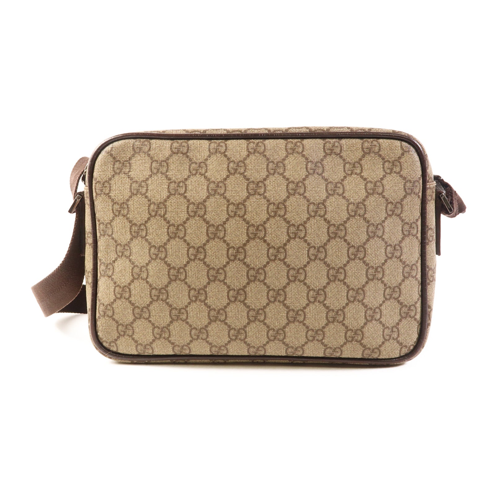 GUCCI 塗層帆布Shoulder Bag銀扣肩背袋