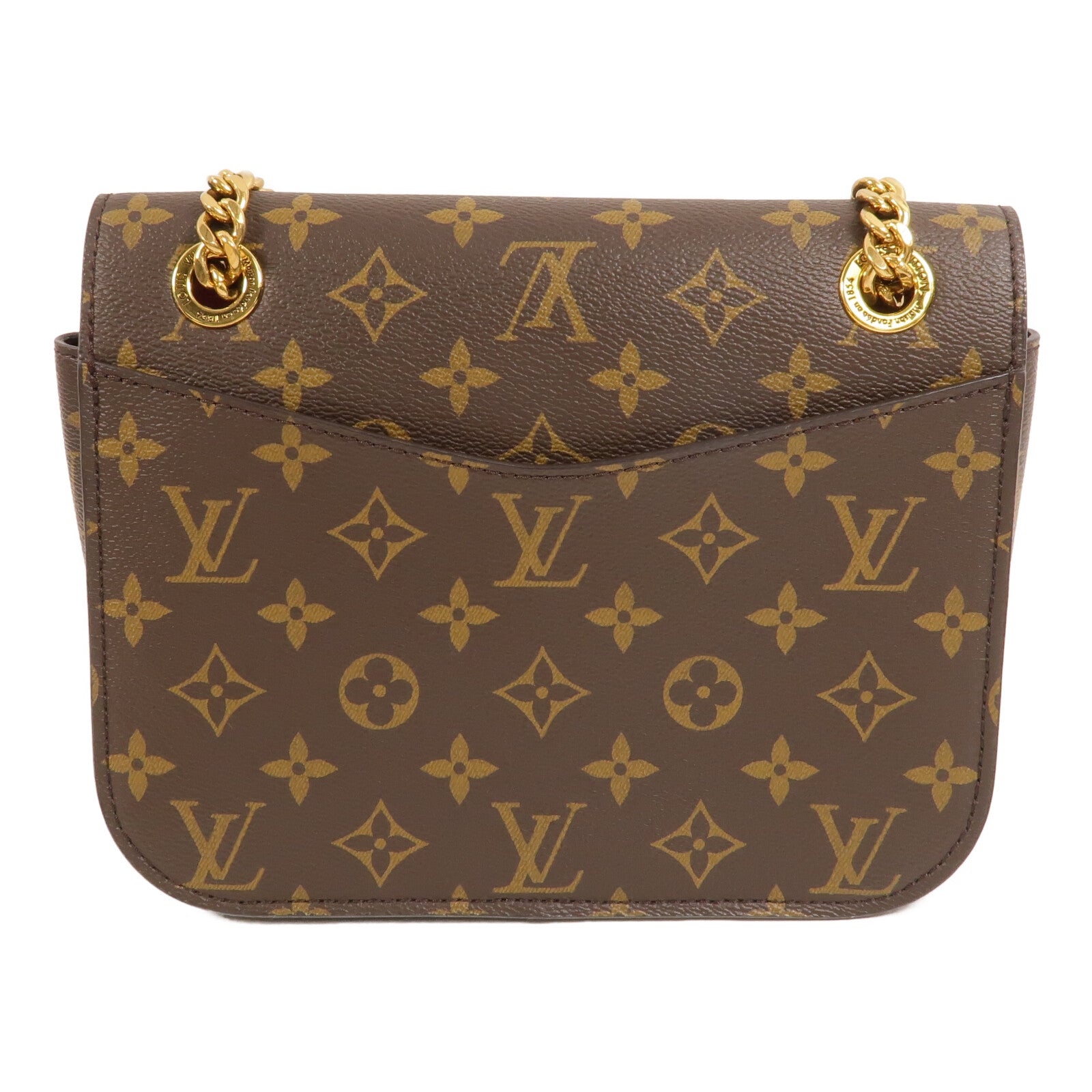 LOUIS VUITTON Monogram Passy金扣肩背袋棕色