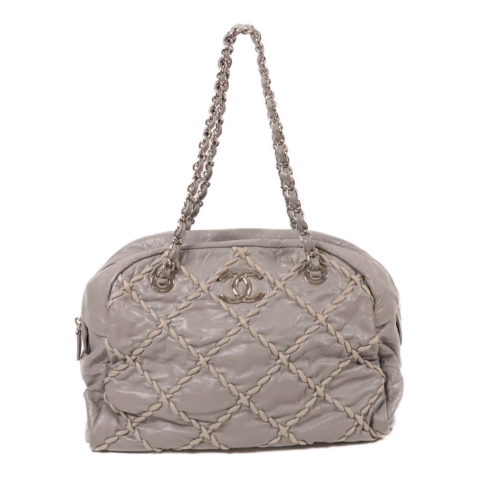 CHANEL CC SHW Chain Shoulder Bag Calfskin Leather