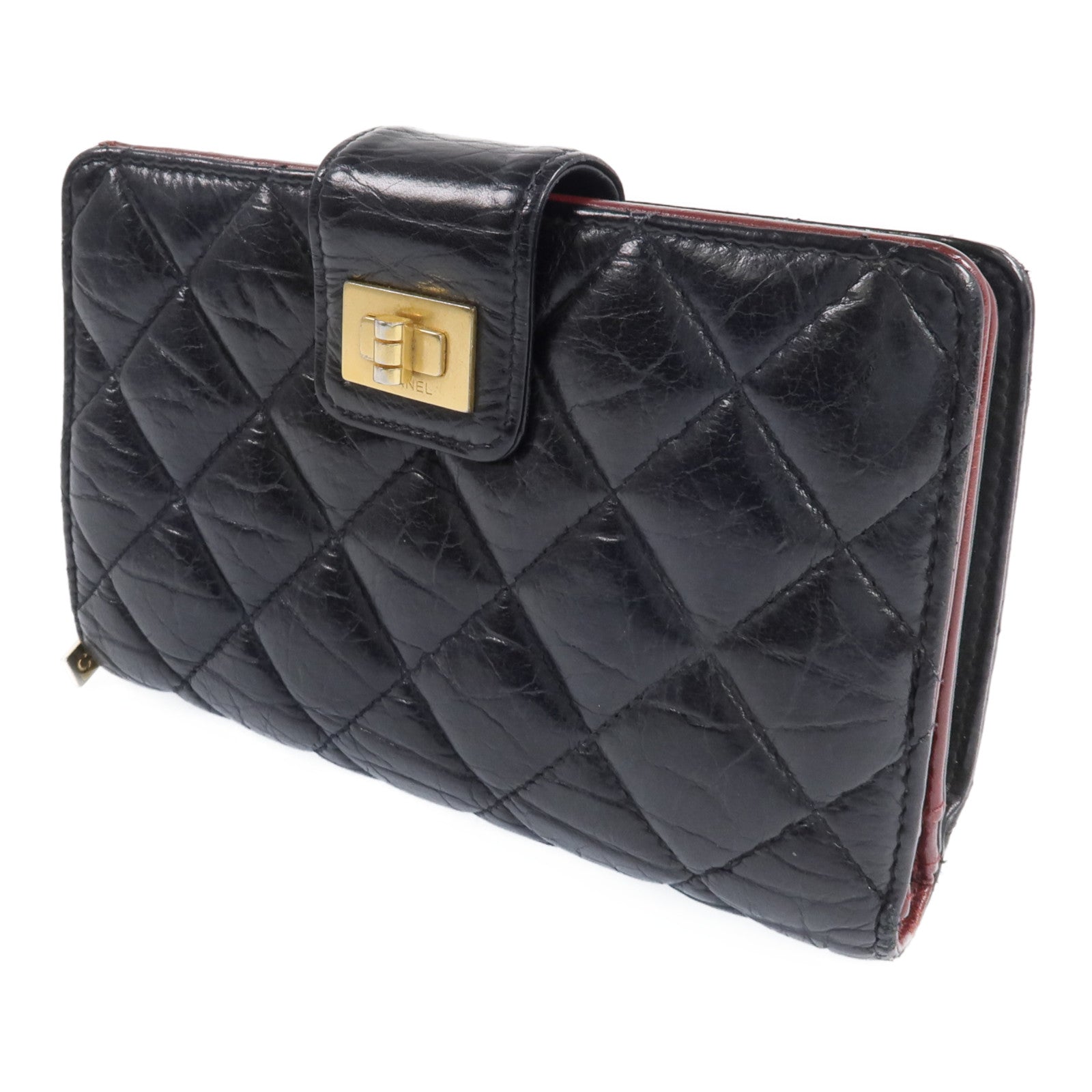 CHANEL 牛皮皮革2.55Wallet金扣錢包