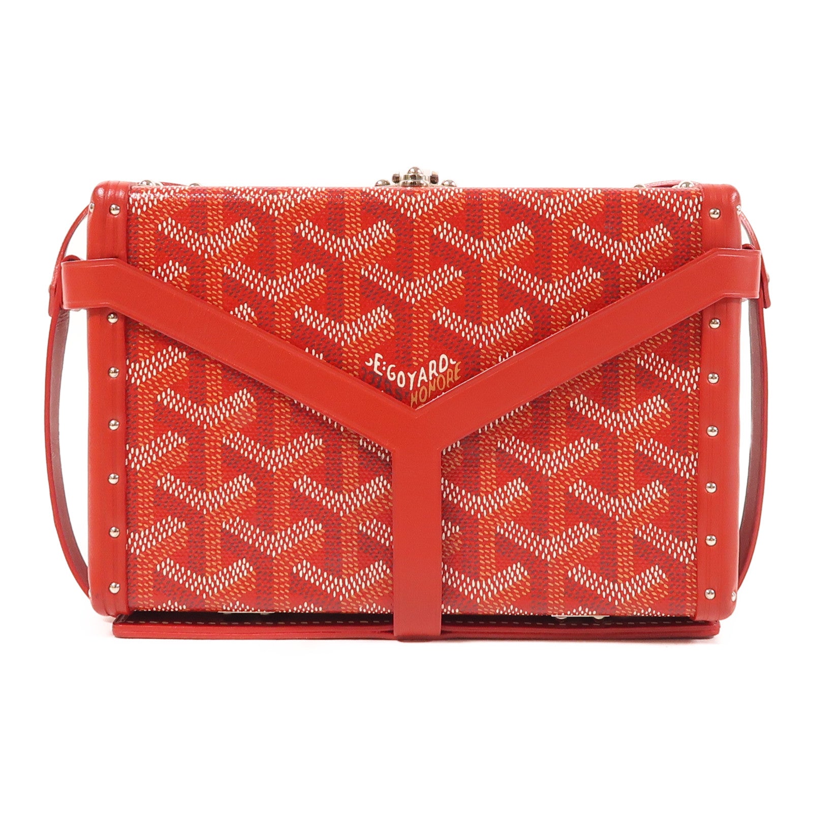 GOYARD 塗層帆布Minaudiere Trunk銀扣肩背袋