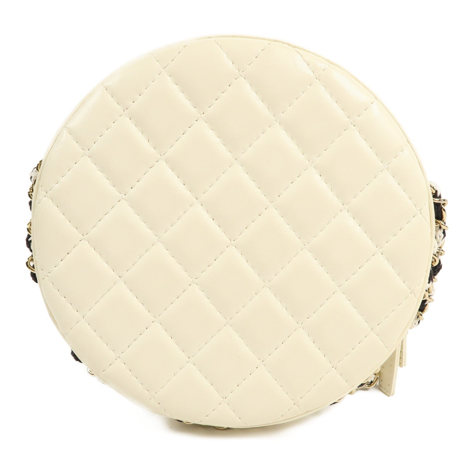 CHANEL 羊皮皮革Coco Life Saver Round Bag金扣鏈帶肩背袋