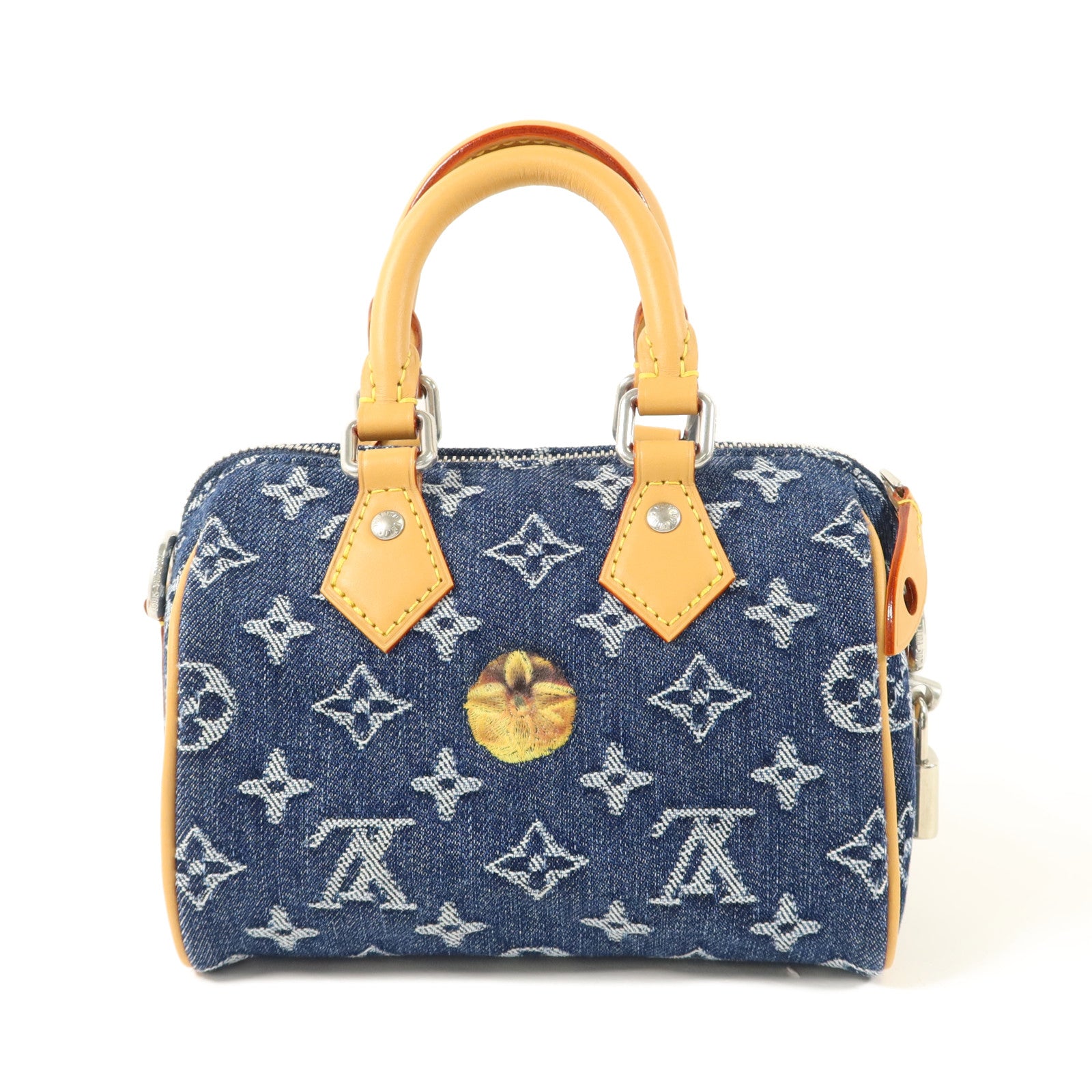 LOUIS VUITTON Monogram Denim Speedy 18 Bandouliere手挽肩背兩用袋