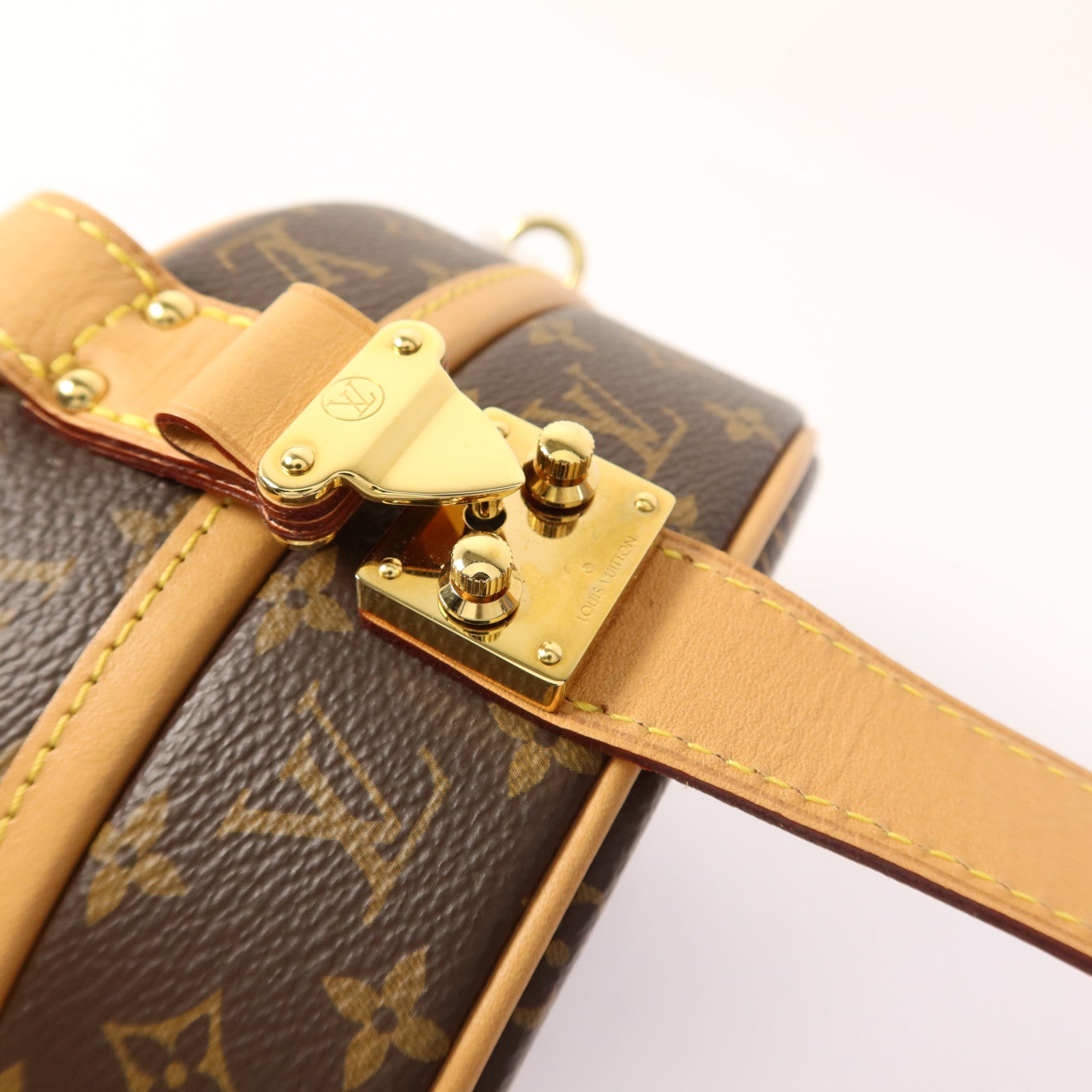 LOUIS VUITTON Monogram Petite Boite Chapeau金扣手挽肩背兩用袋