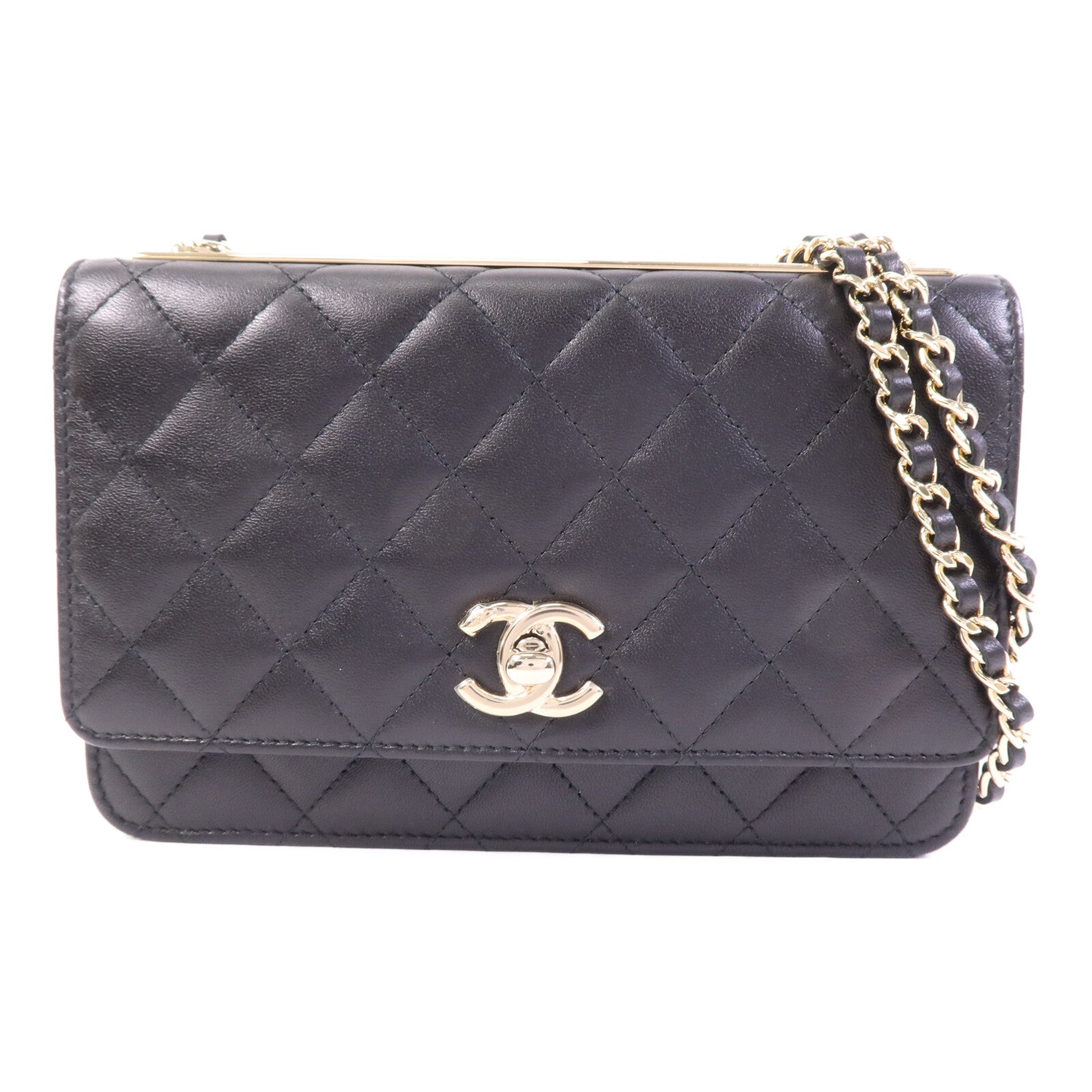 CHANEL 羊皮皮革Trendy CC Wallet On Chain金扣鏈帶肩背袋