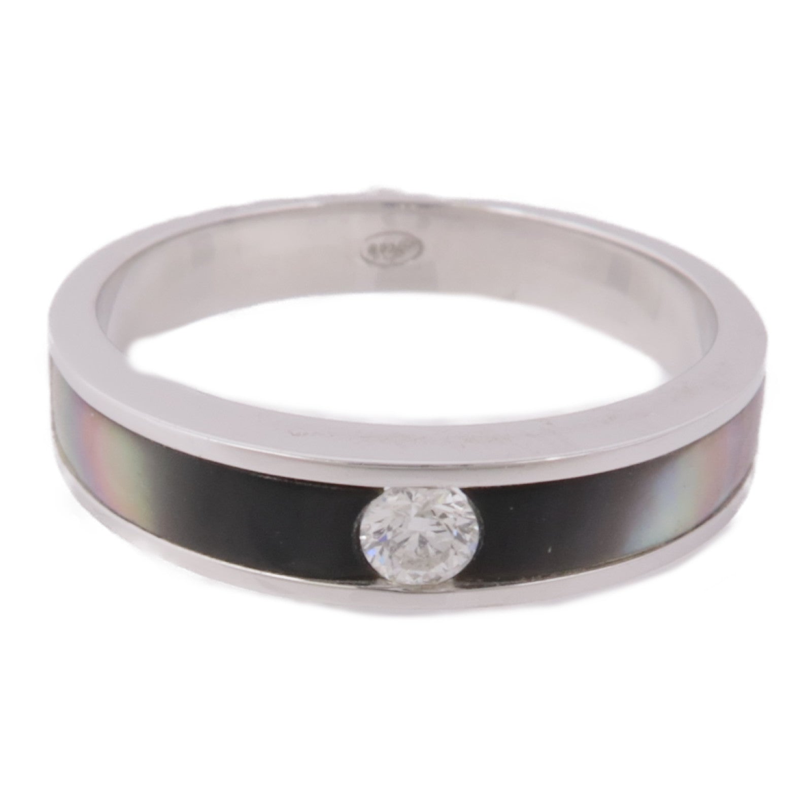 JEWELRY 【激減優惠】18K白金/珍珠母貝Diamond Ring鑽石戒指US#7.75