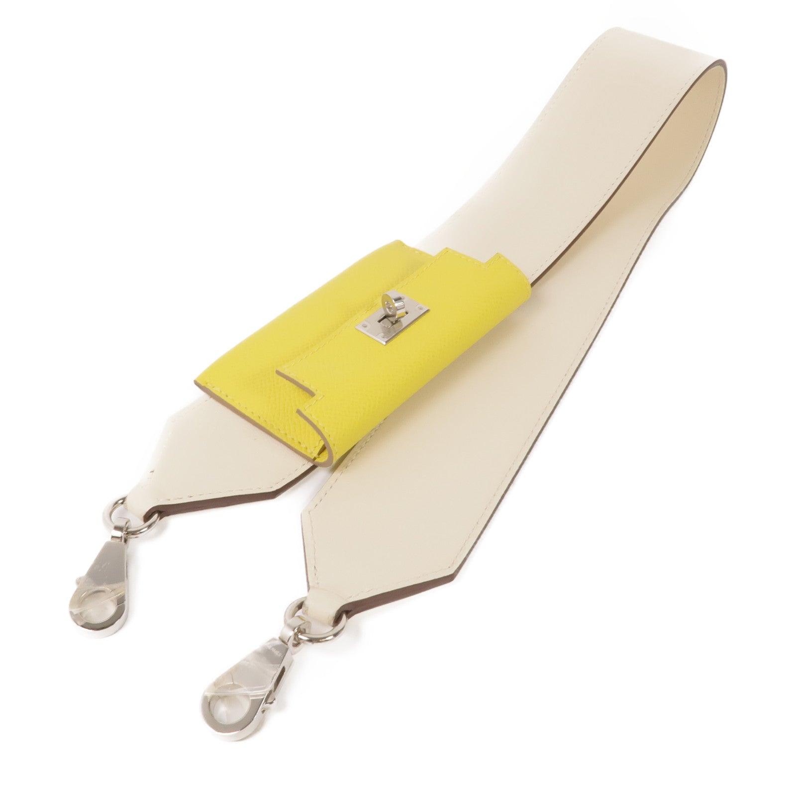 HERMES Swift/Epsom皮革Kelly Pocket Strap銀扣肩帶