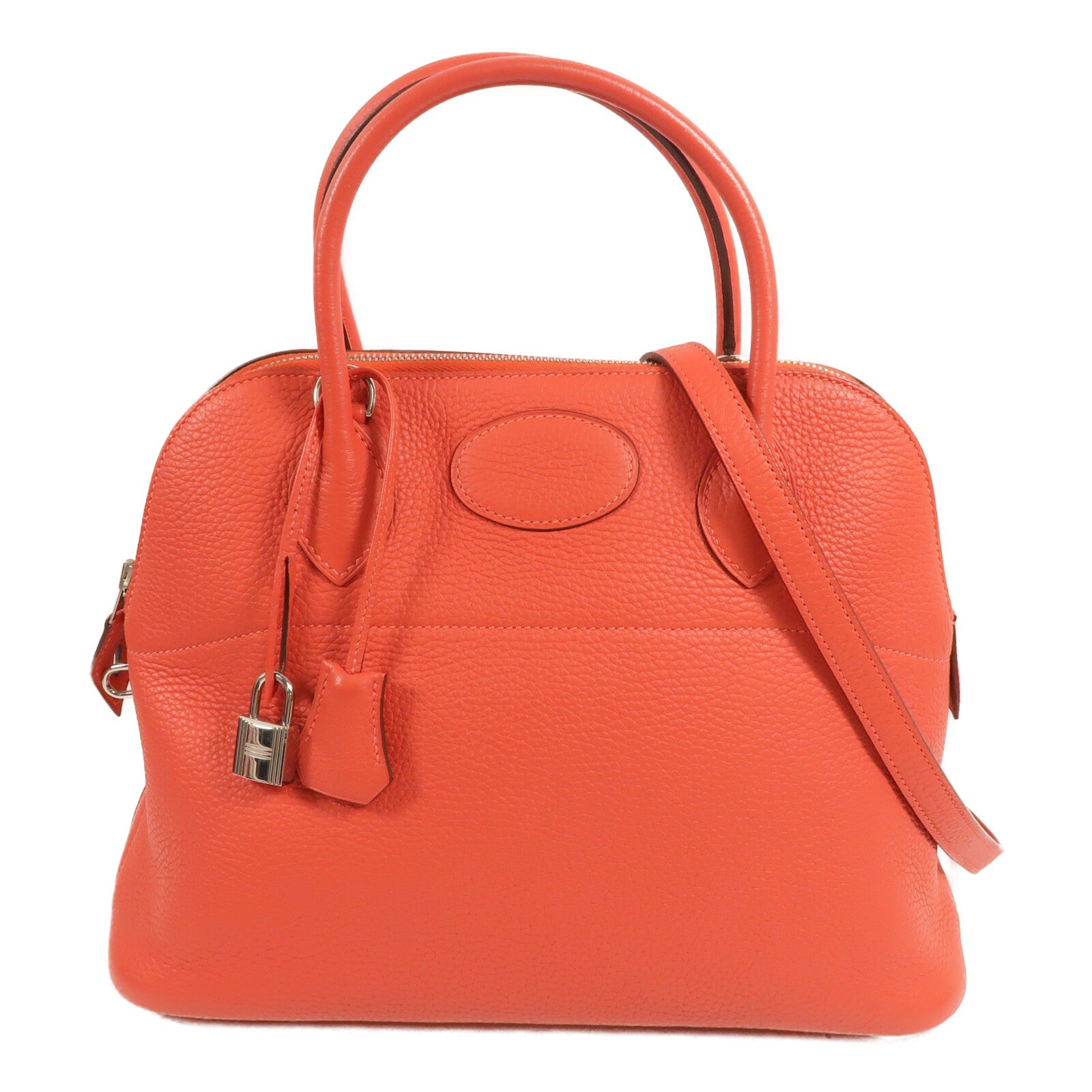 HERMES Togo皮革Bolide 31手挽肩背兩用袋Rouge Pivoine