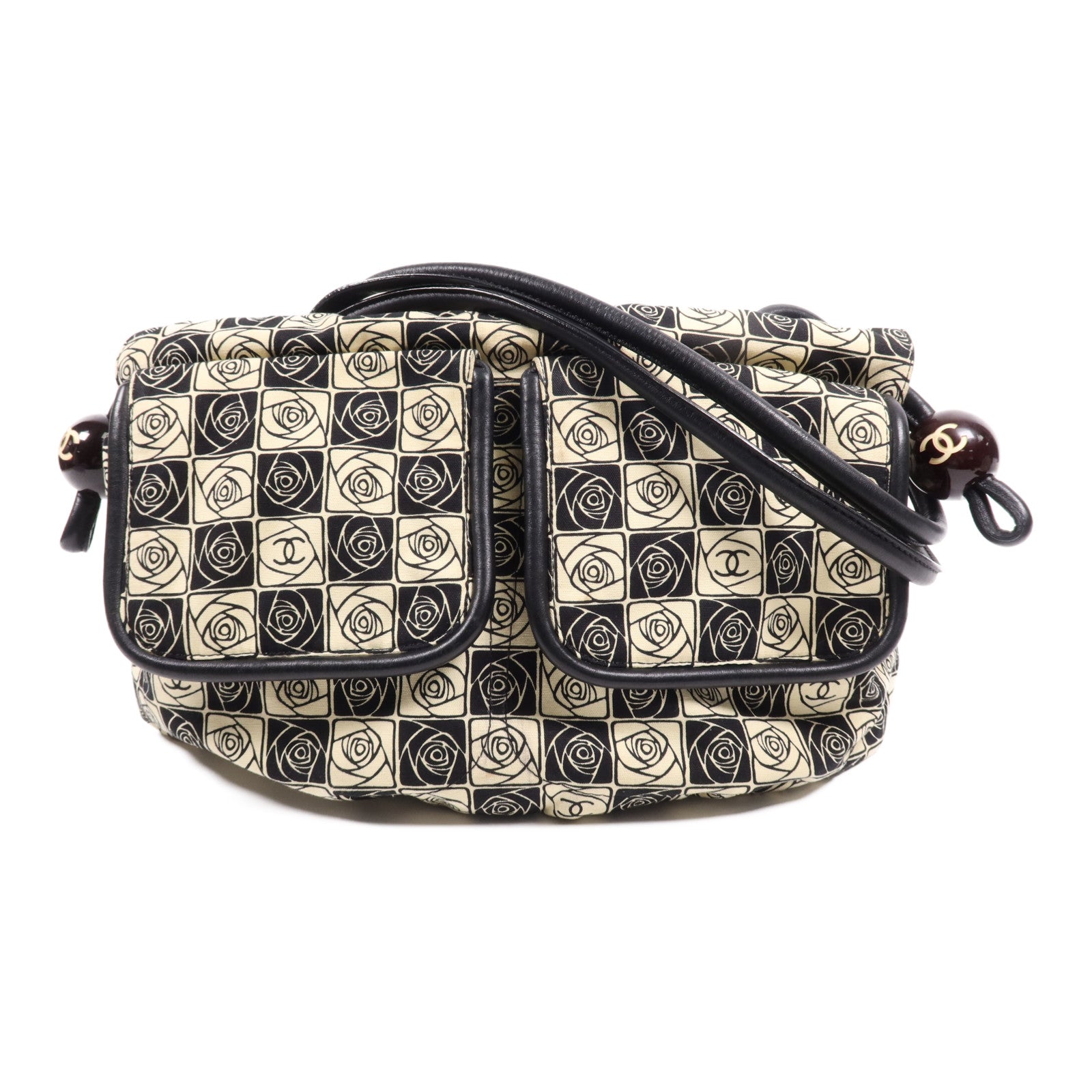 CHANEL 帆布Vintage Shoulder Bag銀扣肩背袋