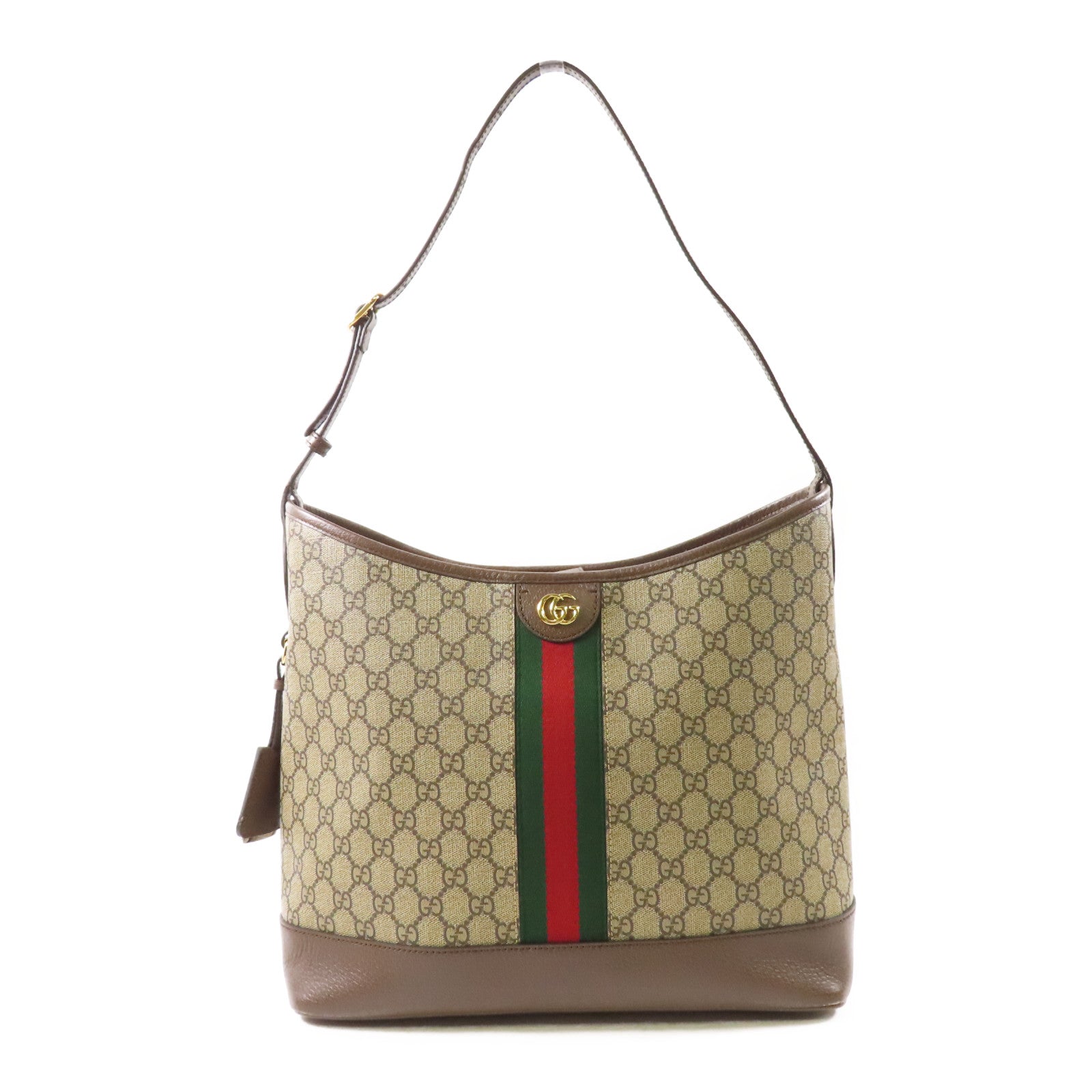 GUCCI GG GHW Supreme Ophidia Shoulder Bag 781392 Coated Canvas Brown